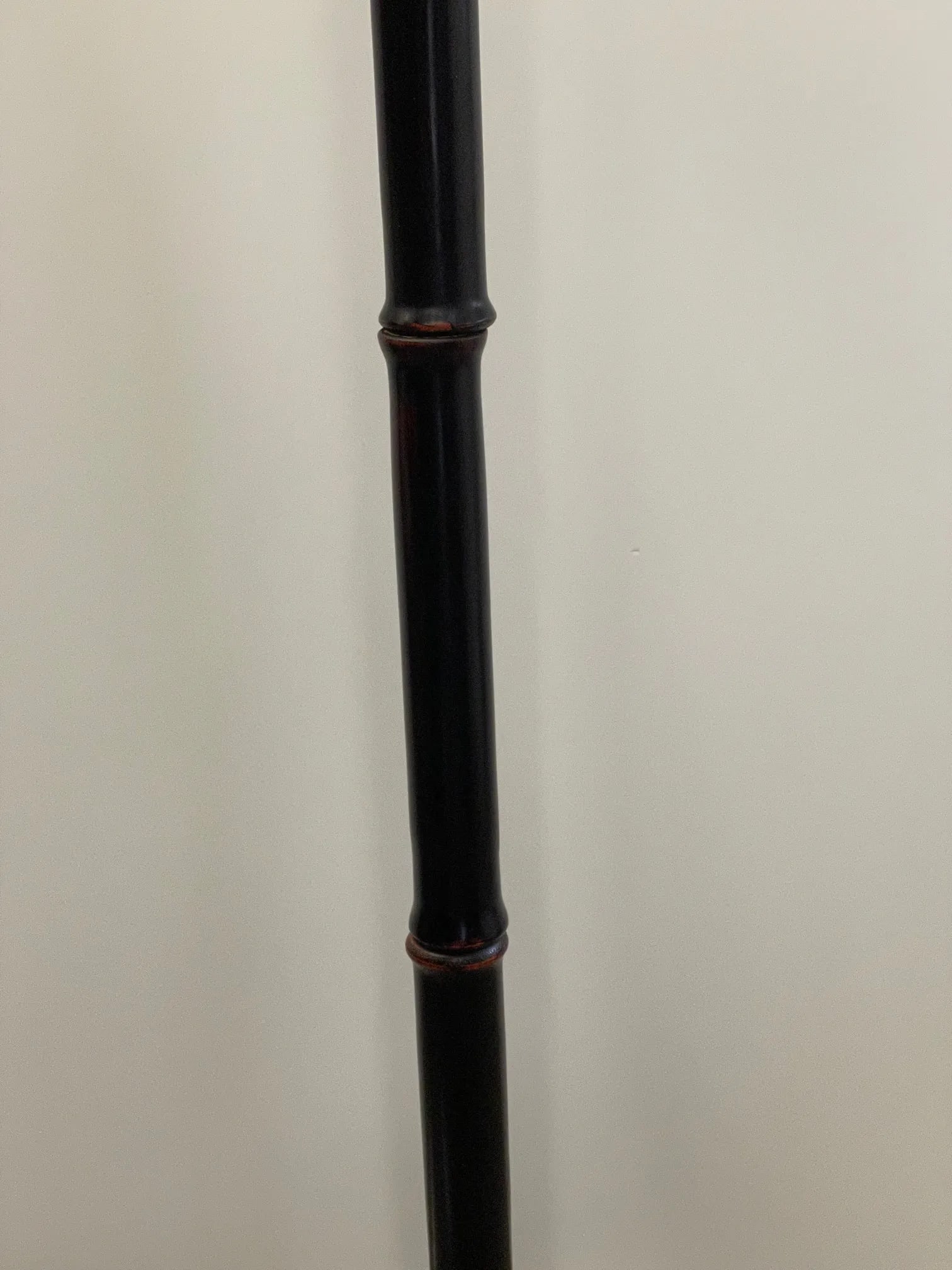 Faux Bamboo Wooden Floor Lamps With Black Finish -A Pair - 11