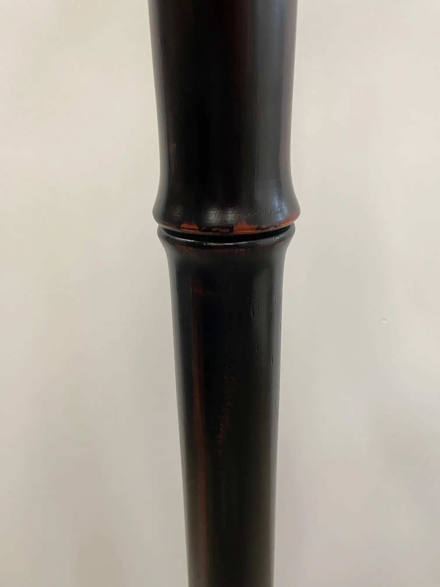 Faux Bamboo Wooden Floor Lamps With Black Finish -A Pair - 5