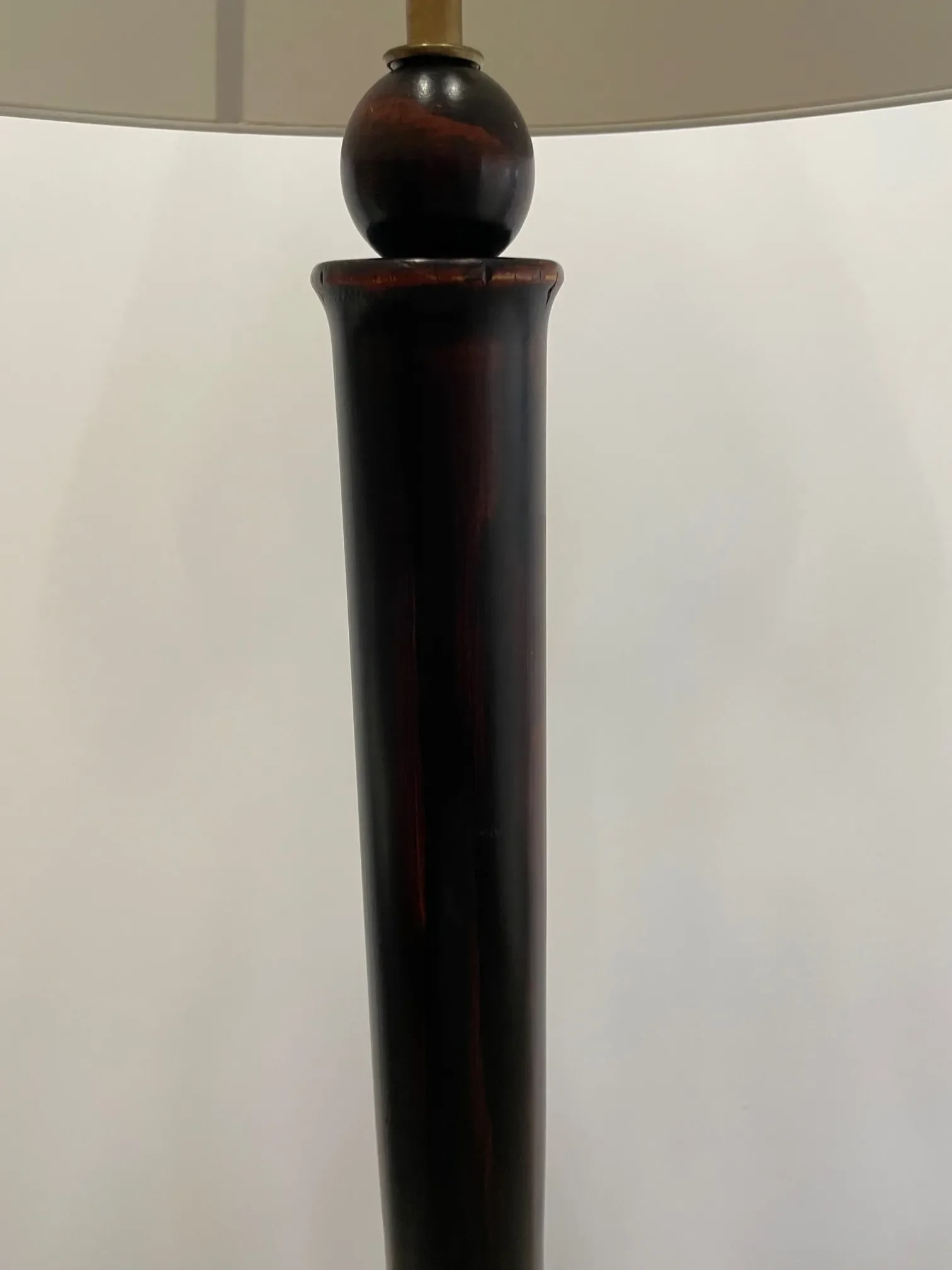 Faux Bamboo Wooden Floor Lamps With Black Finish -A Pair - 6