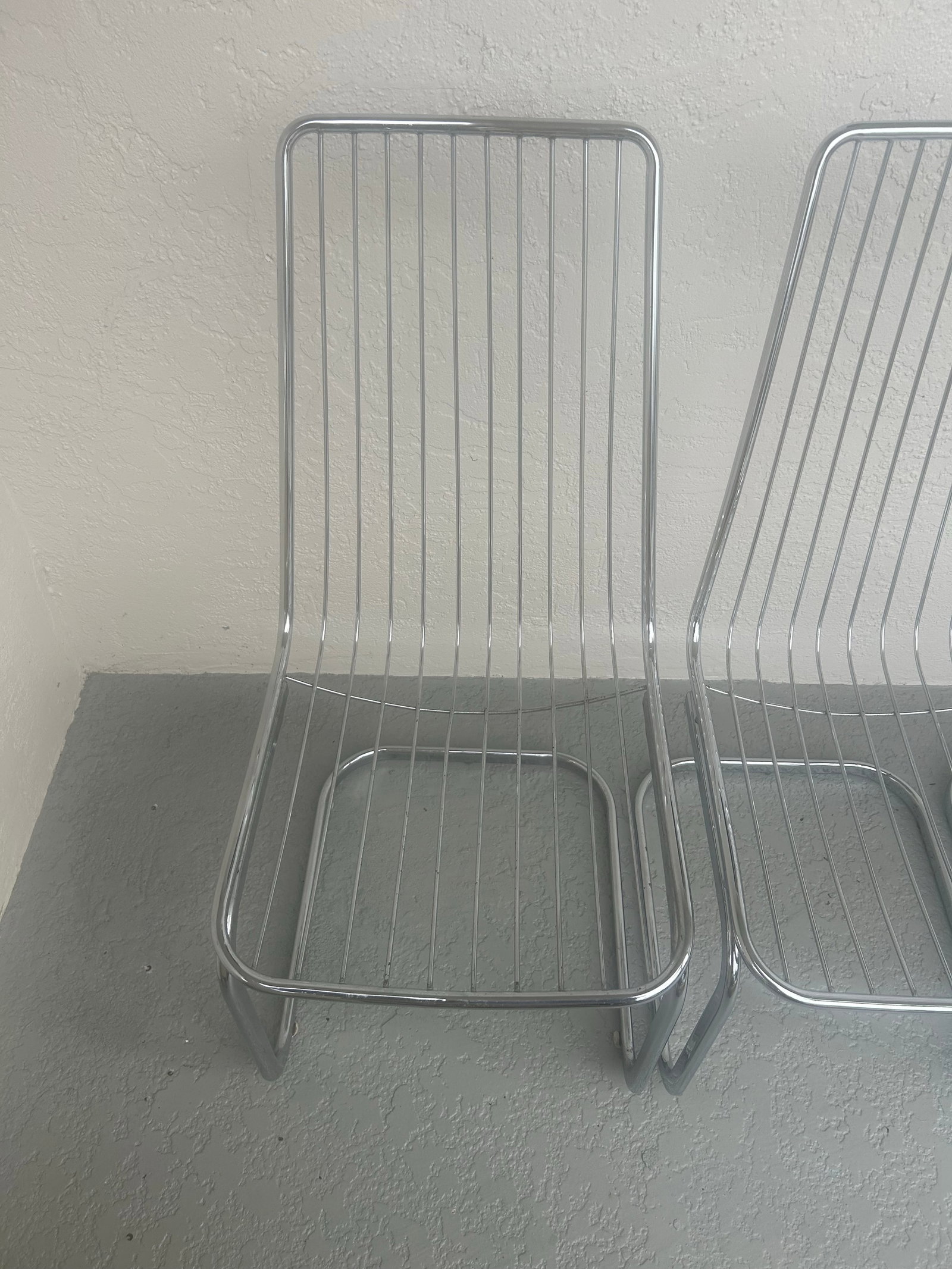 Mid Century Chrome Cantilever Dining Chairs Attributed to Gaston Rinaldi Italy, 1970's Set of 4 - 8