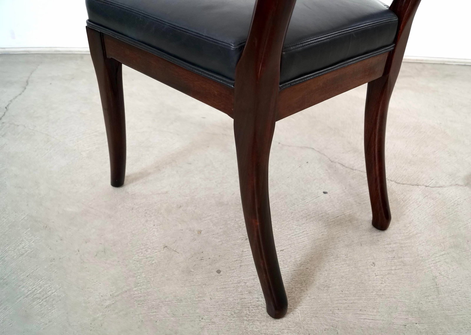 Hollywood Regency Leather Klismos Side Chair by Mirak - 10