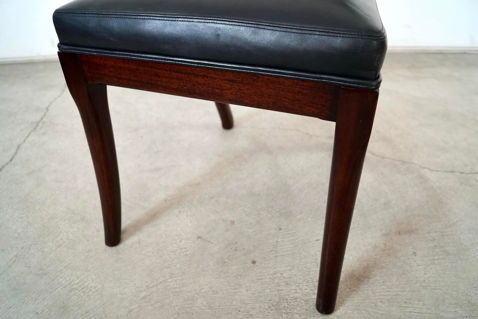 Hollywood Regency Leather Klismos Side Chair by Mirak - 9