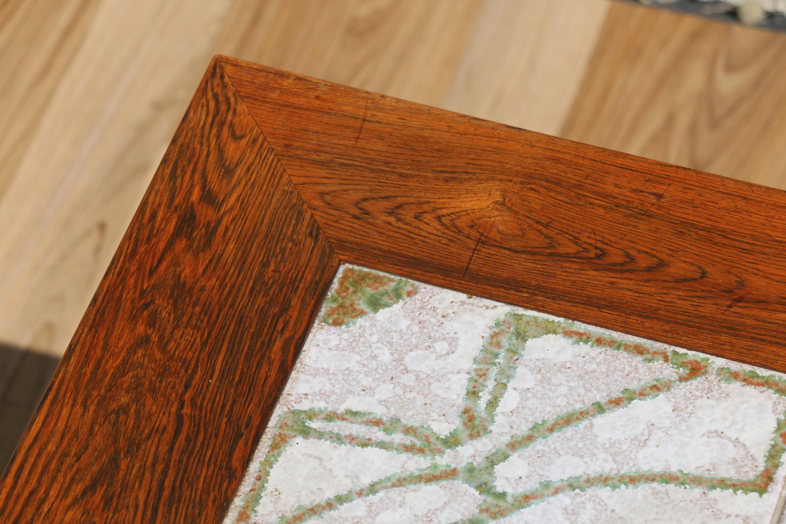 Pair of 1970s Danish Modern Rosewood Tile Top Side Tables - 12