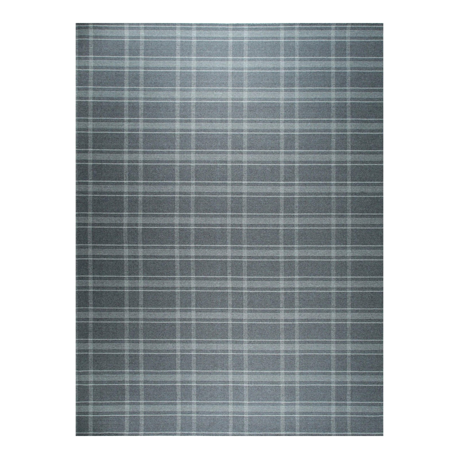 5x8 Graceful Quinn Gray Geometric Modern Flatweave Wool Carpet Rug: Graceful Quinn Gray Flatweave Wool Rug, Country of Origin: India. This exceptional piece is defined by its precise, tailored aesthetic, presenting a contemporary interpretation of classic plaid