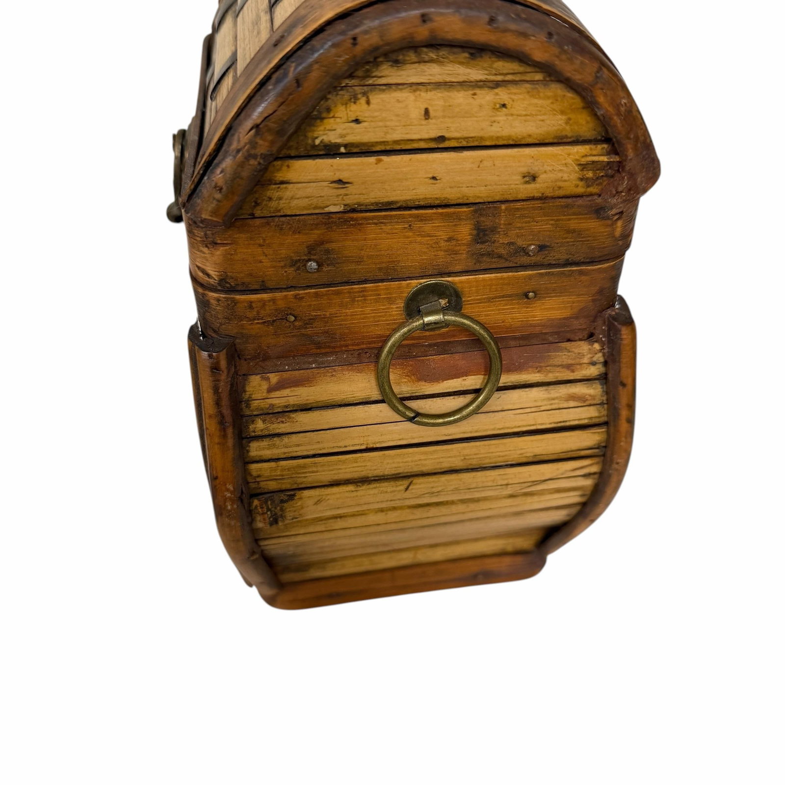 Vintage Handmade Bamboo and Brass Decorative Storage Box - 3