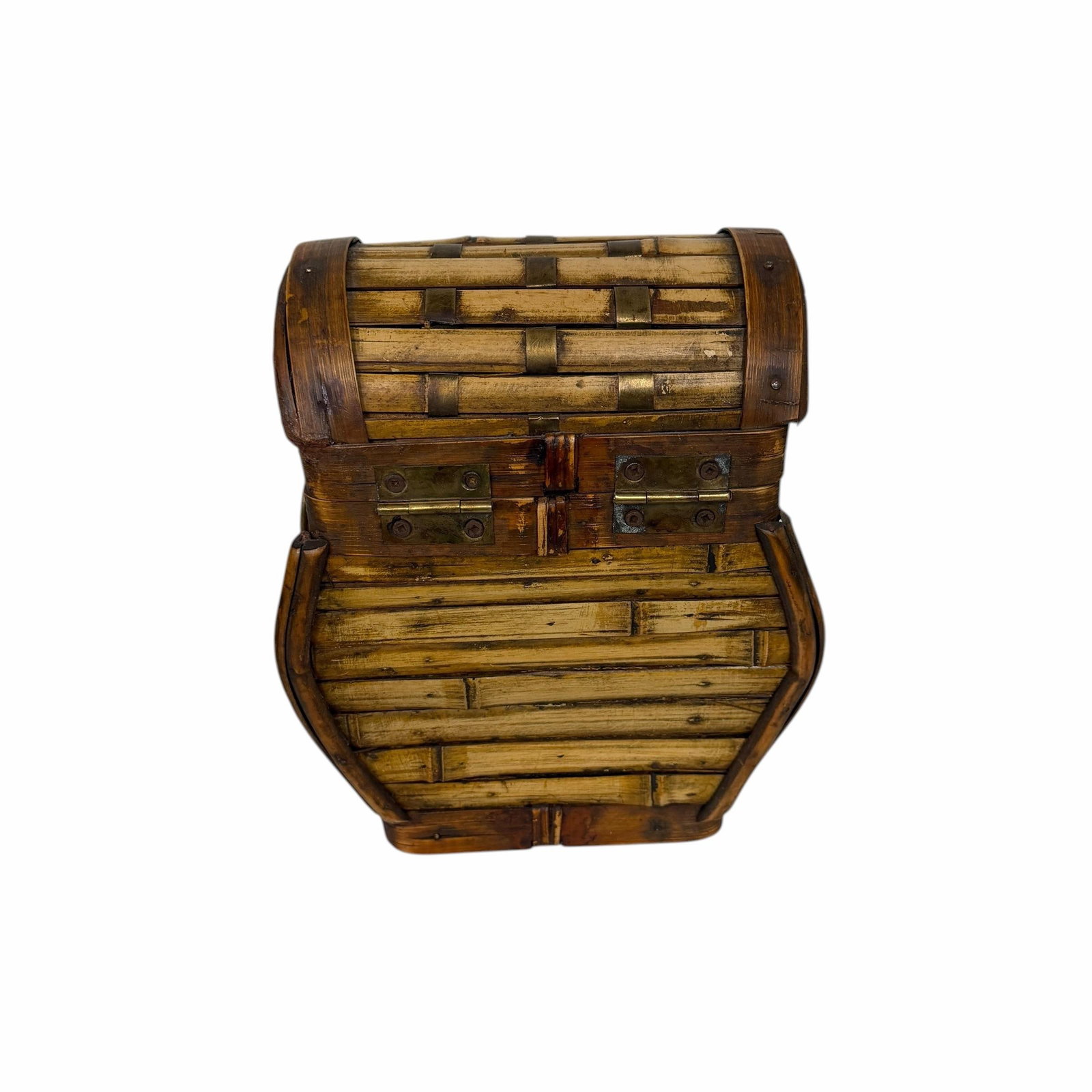 Vintage Handmade Bamboo and Brass Decorative Storage Box - 5