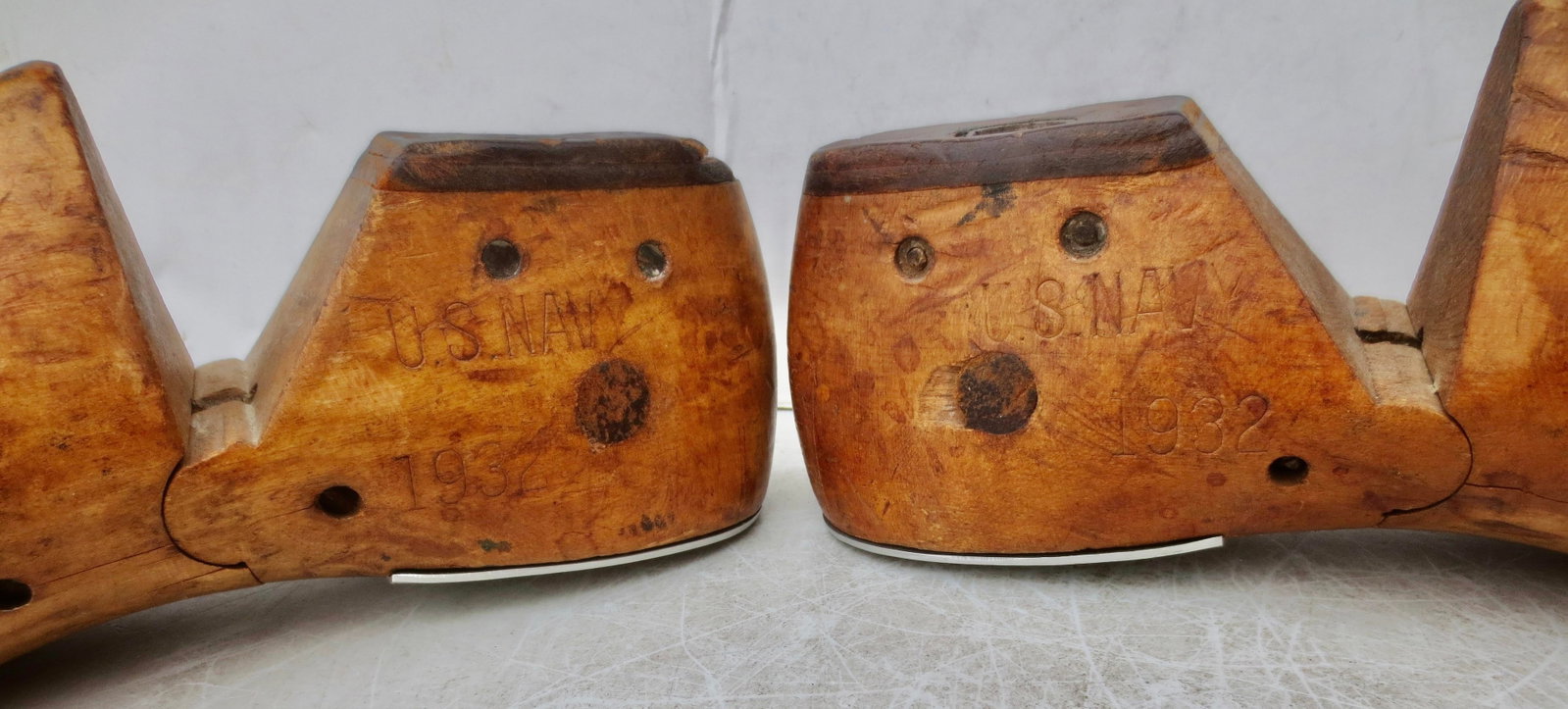 Vintage Wooden Shoe Stays, U S Navy 1938 - A Pair of 2 - 5