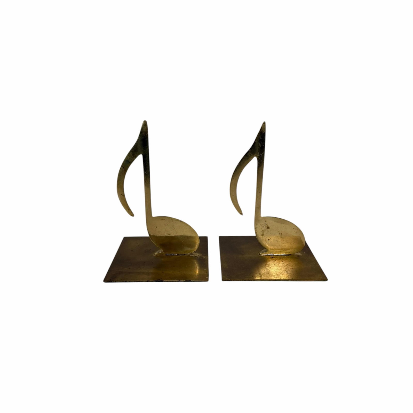 Vintage Brass Music Note Bookends - A Pair - 2