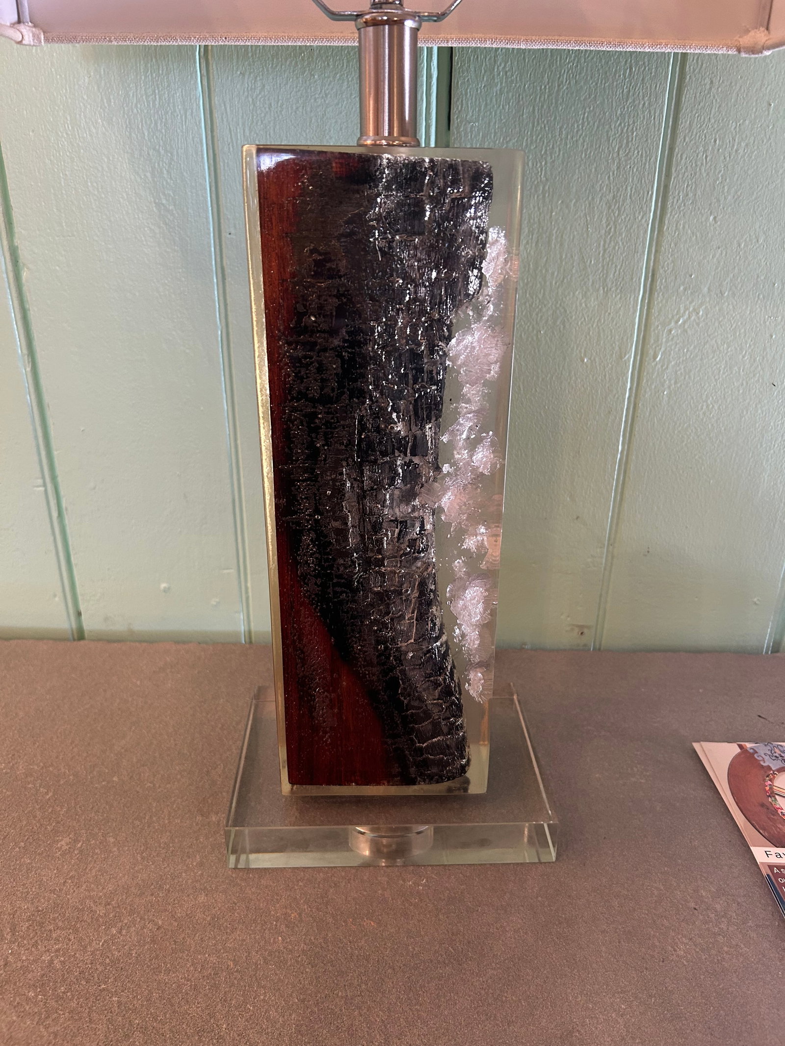 Lucite and Petrified Wood Table Lamps by Made Goods -a Pair - 10