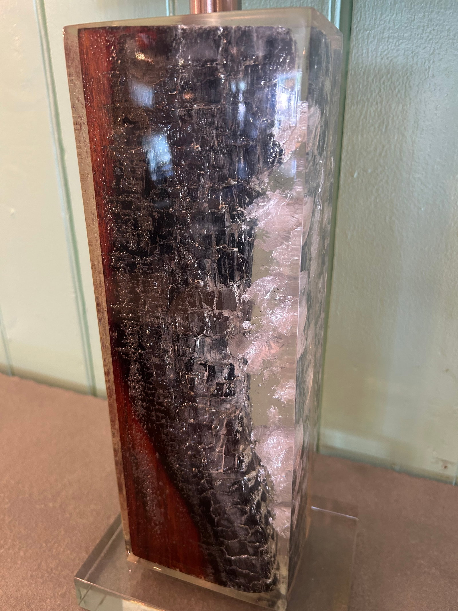 Lucite and Petrified Wood Table Lamps by Made Goods -a Pair - 9