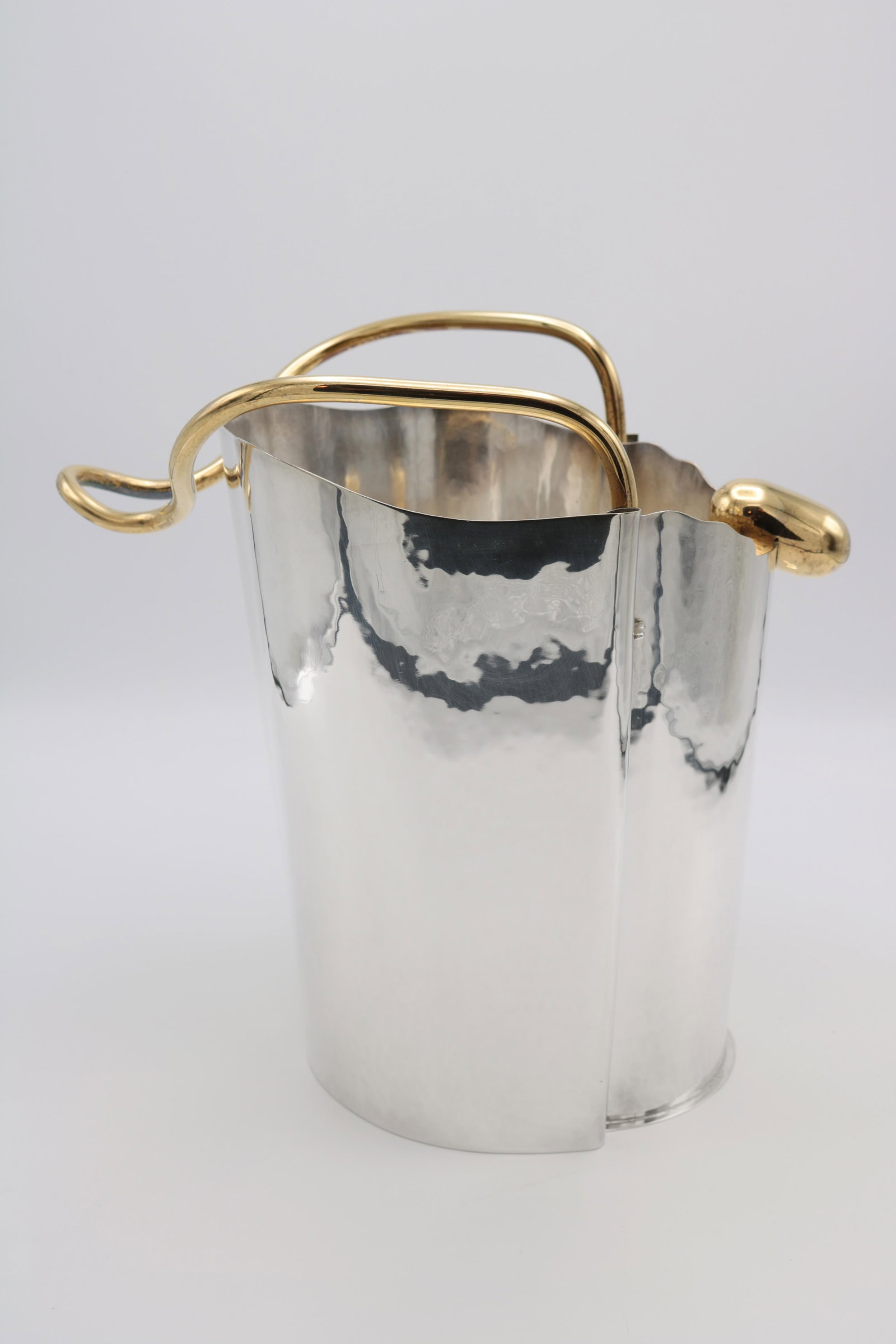 1990s Unusual Sterling Silver Champagne Cooler - 6