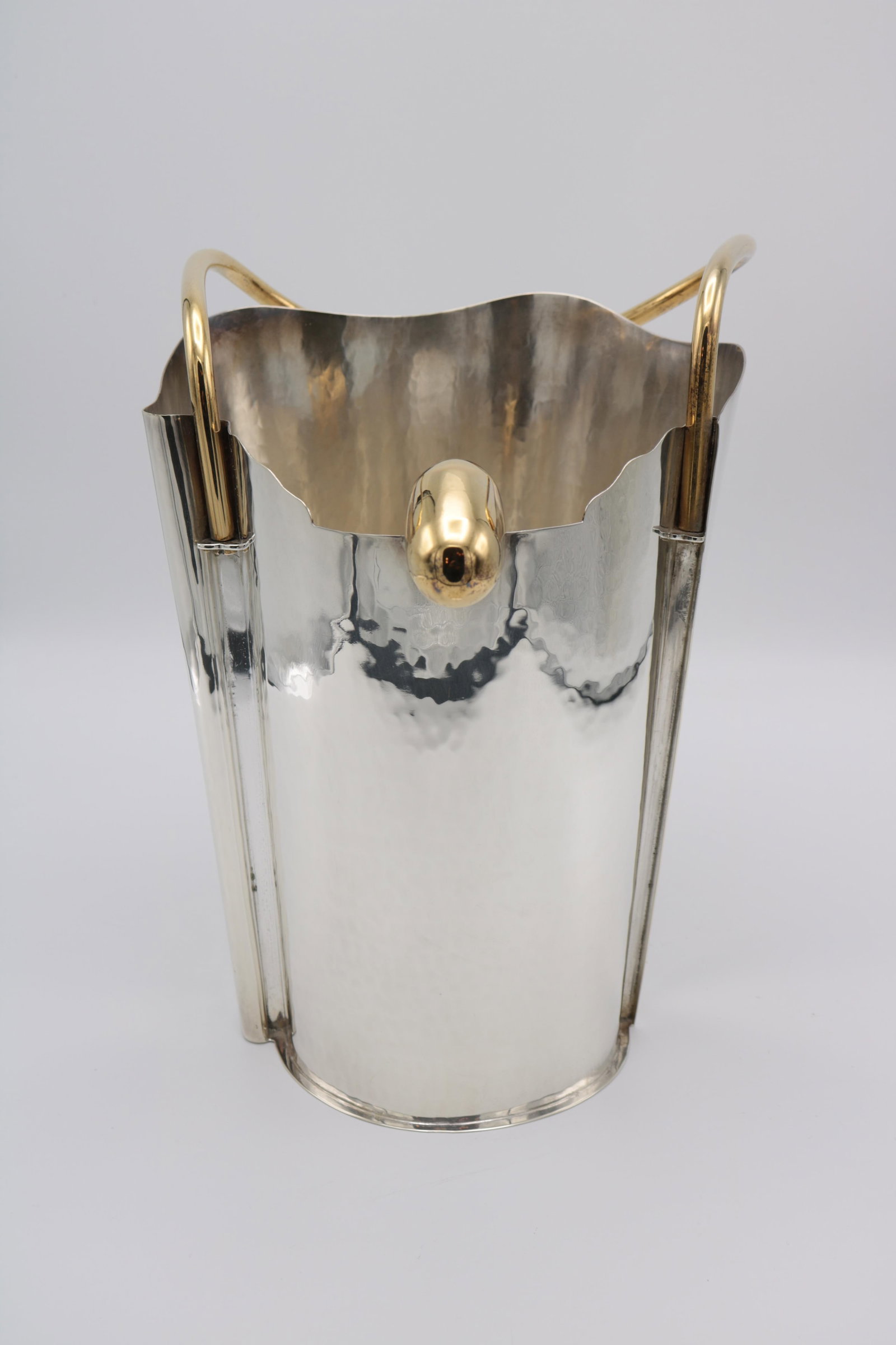 1990s Unusual Sterling Silver Champagne Cooler - 7
