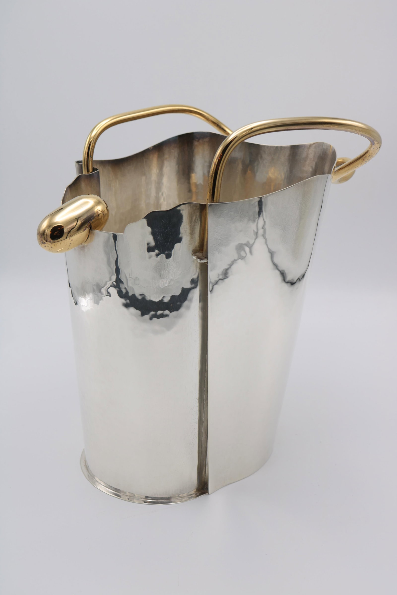 1990s Unusual Sterling Silver Champagne Cooler - 8