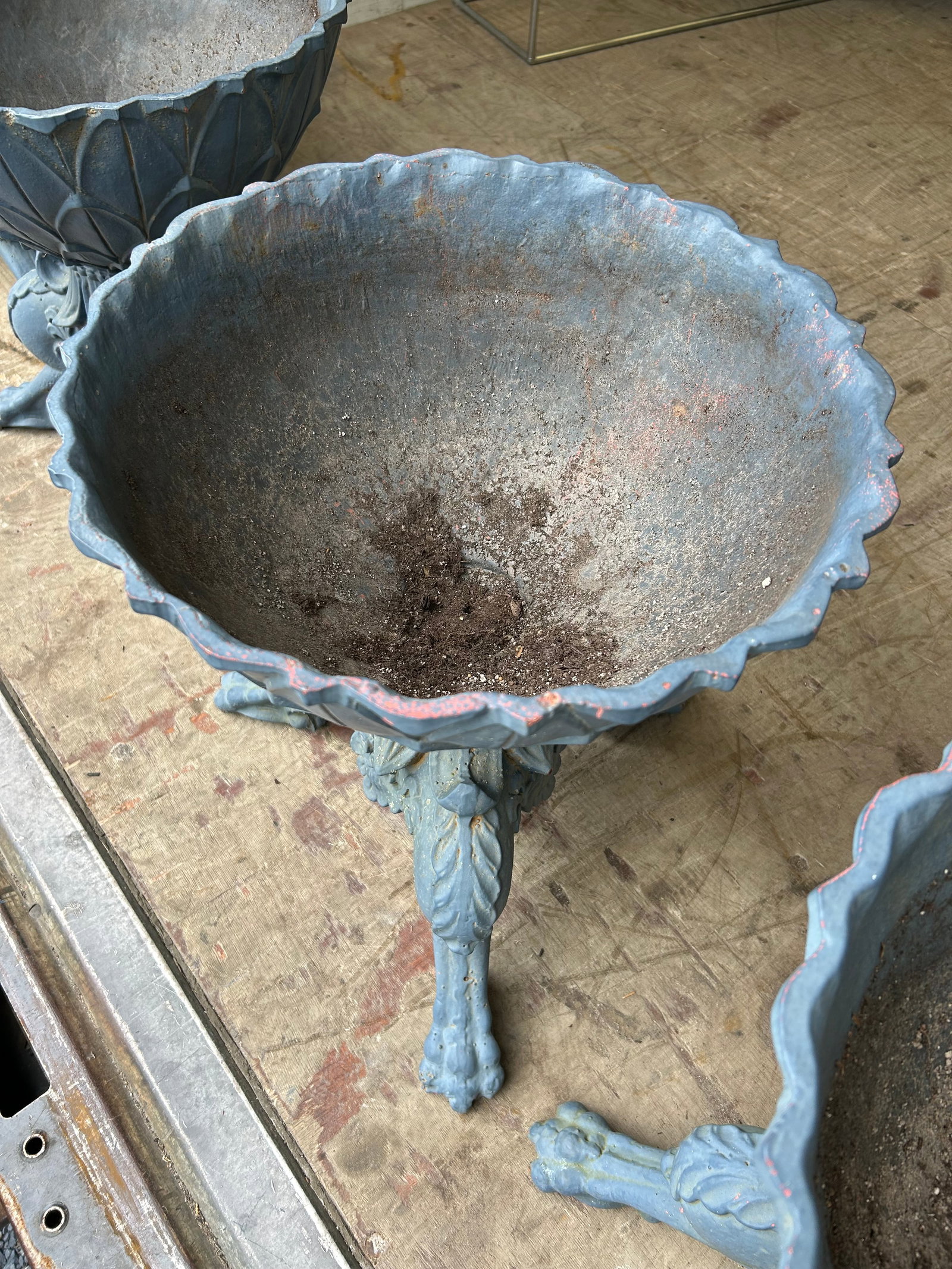 Rare Slate Grey Antique Garden Urns- 2 Pairs - 11