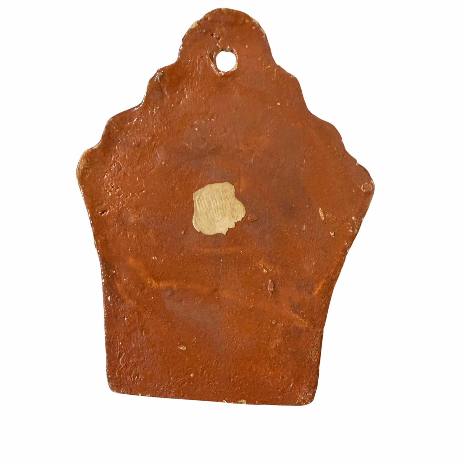 Vintage Hand Painted Landscape Scene Spainish Terra Cotta Wall Pocket - 5