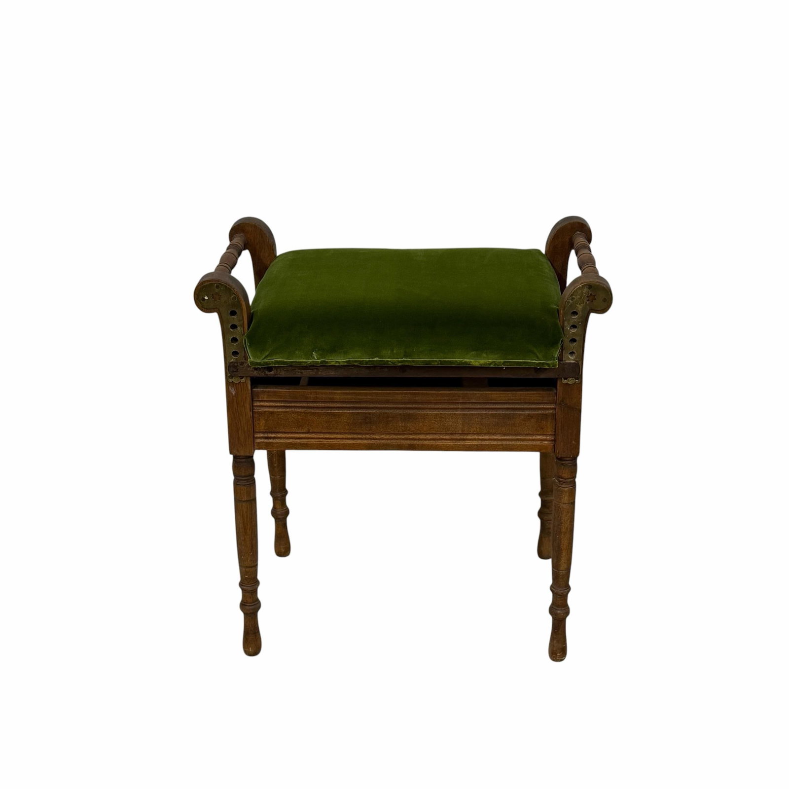 Antique Vanity, Piano One Seat Bench, Adjustable Height - 2