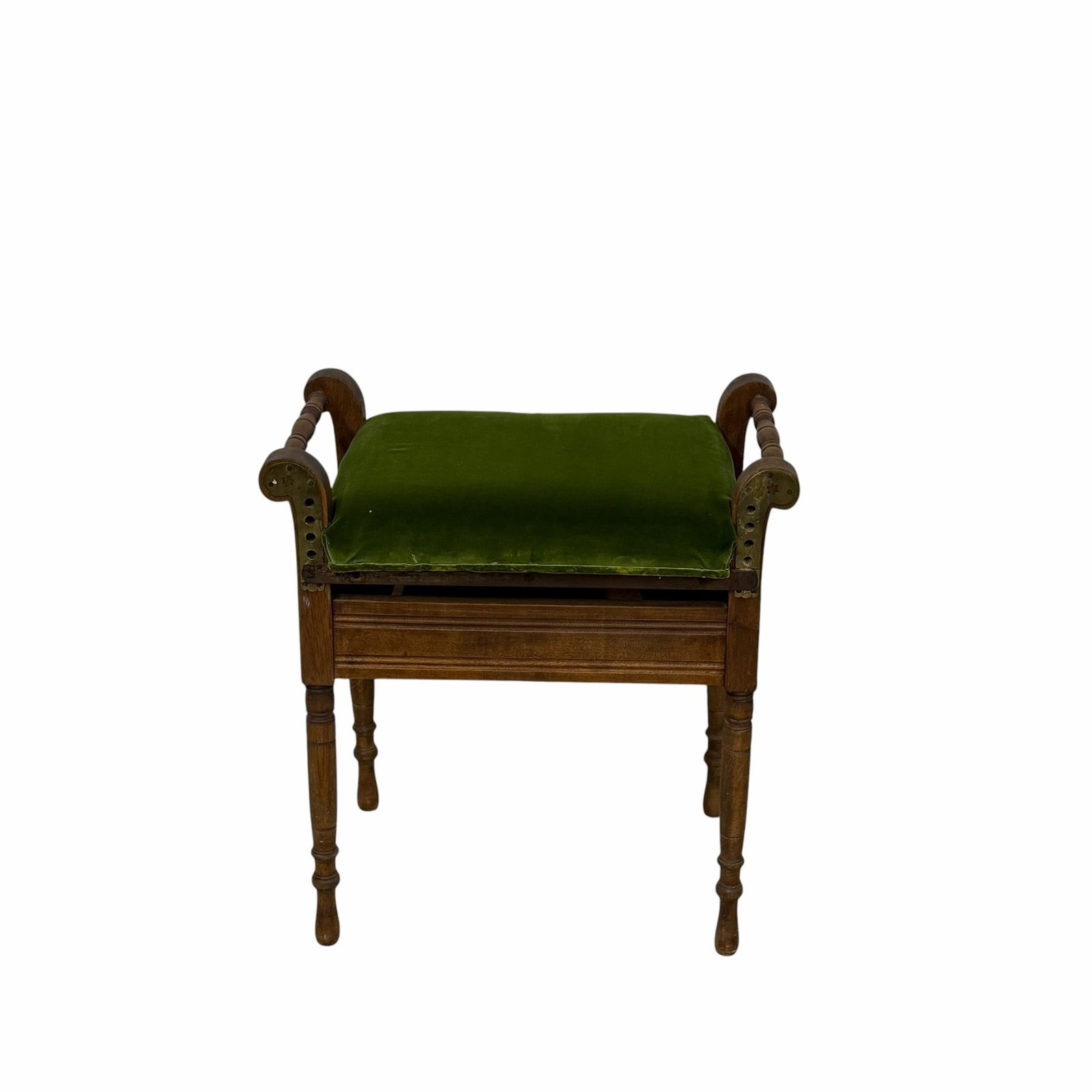 Antique Vanity, Piano One Seat Bench, Adjustable Height - 4