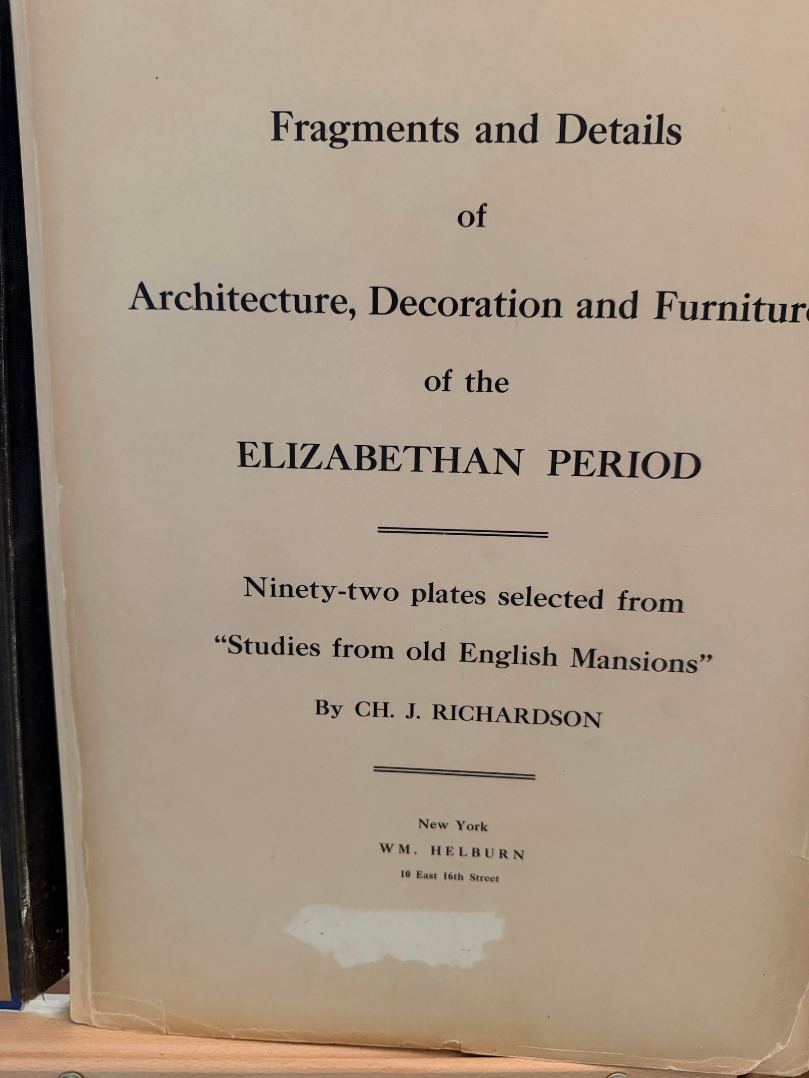 Antique Elizabethan Architecture and Decoration Portfolio by Richardson - 4