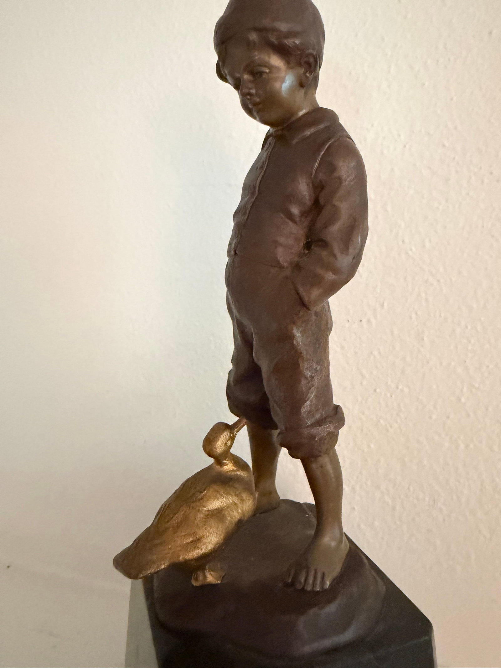 Late 19th Century, Julius Paul Schmidt-Felling, "Goose Boy" Bronze Sculpture - 2