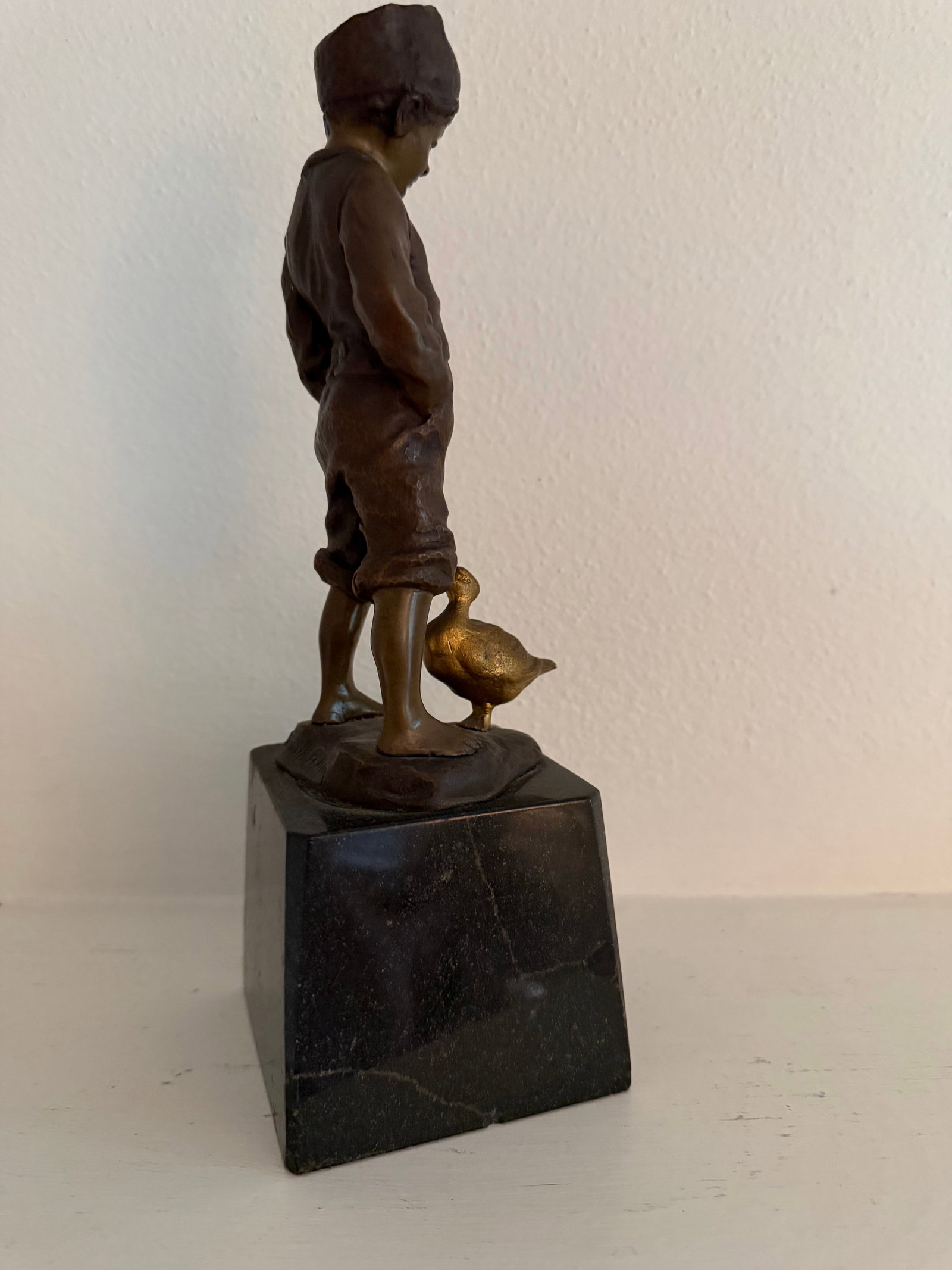 Late 19th Century, Julius Paul Schmidt-Felling, "Goose Boy" Bronze Sculpture - 3