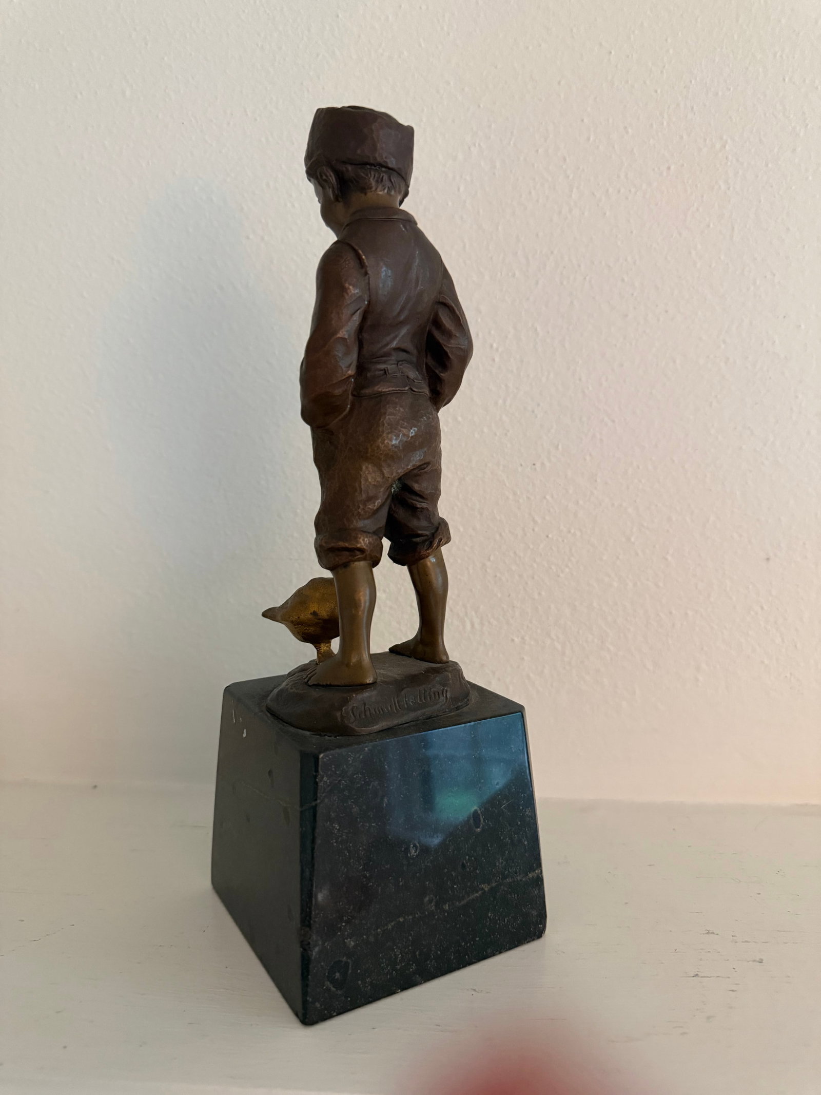 Late 19th Century, Julius Paul Schmidt-Felling, "Goose Boy" Bronze Sculpture - 6