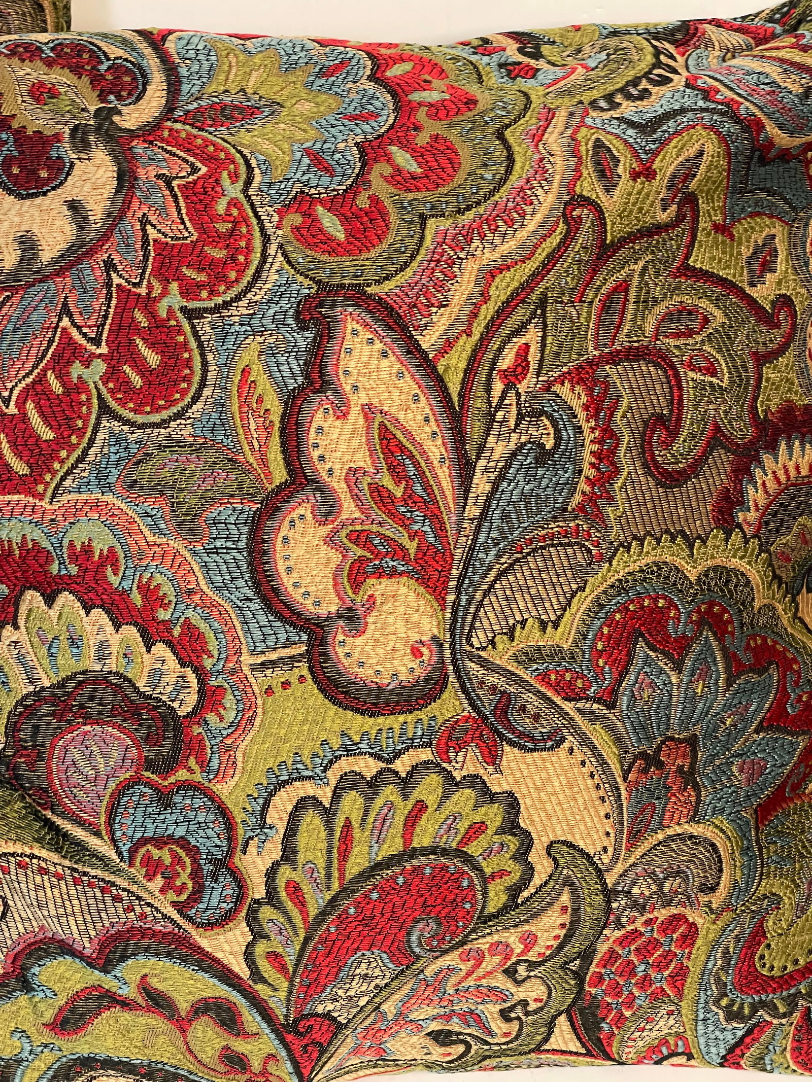 Gorgeous Pair of Colourful Brocade Pillowd - 3