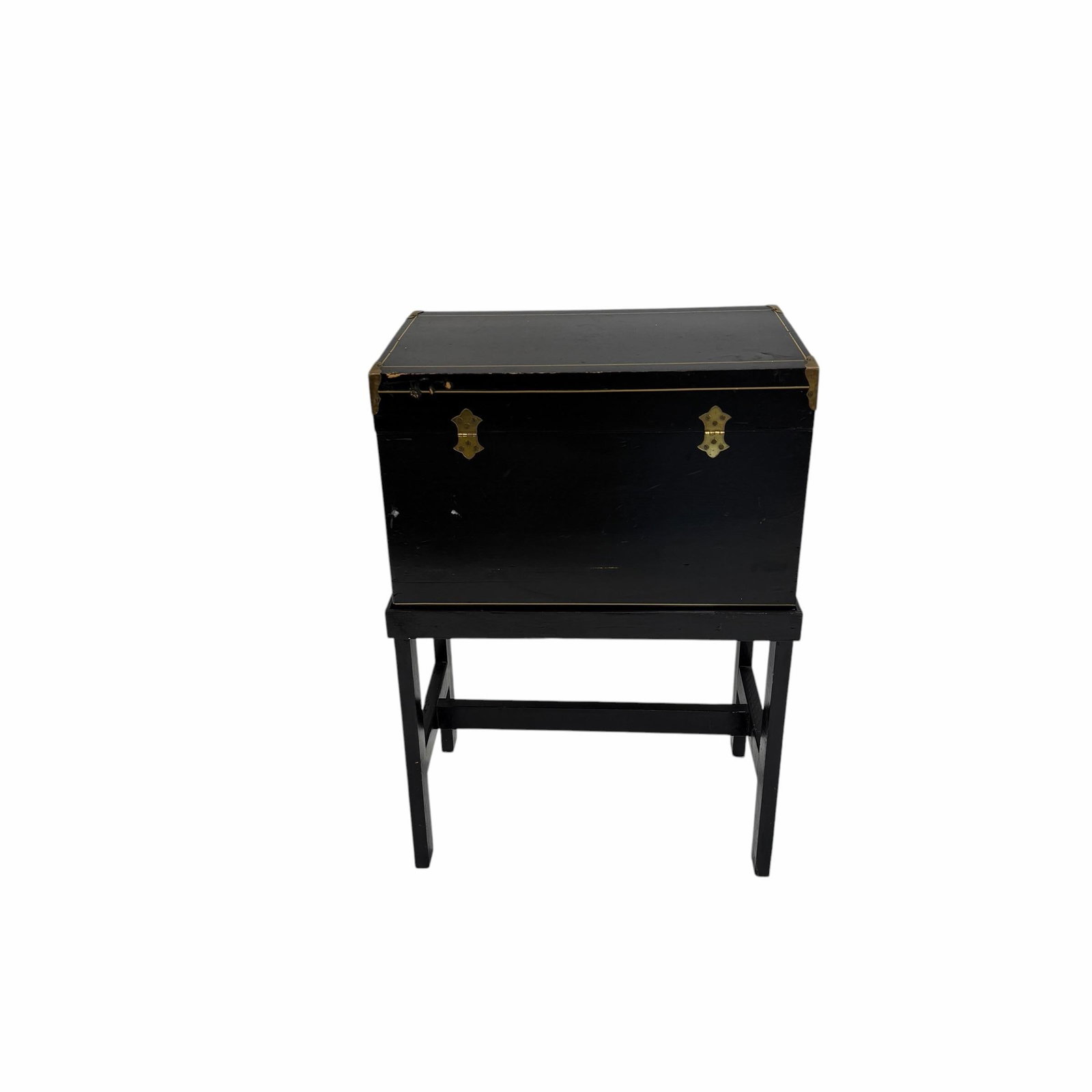 Vintage Storage Box, Side Table, Nightstand on Stand - 10