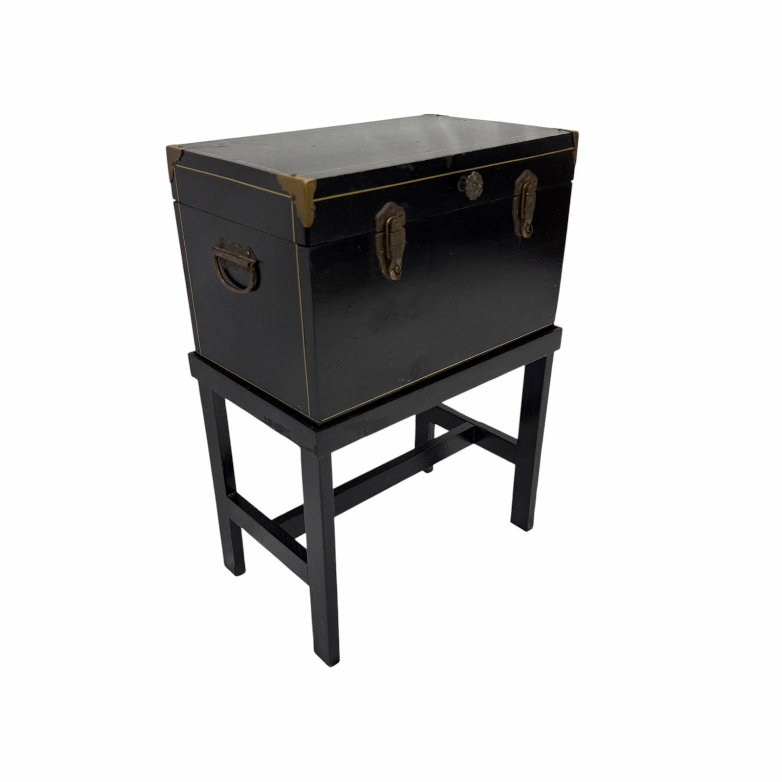 Vintage Storage Box, Side Table, Nightstand on Stand - 11