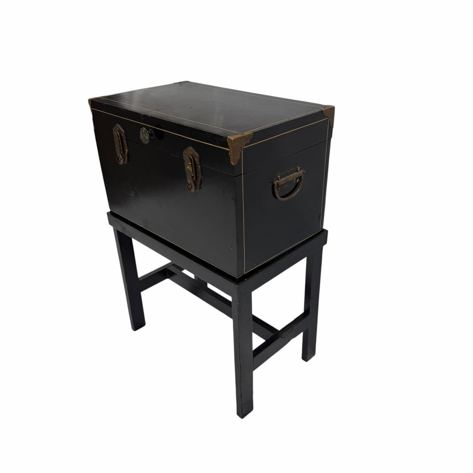 Vintage Storage Box, Side Table, Nightstand on Stand - 2