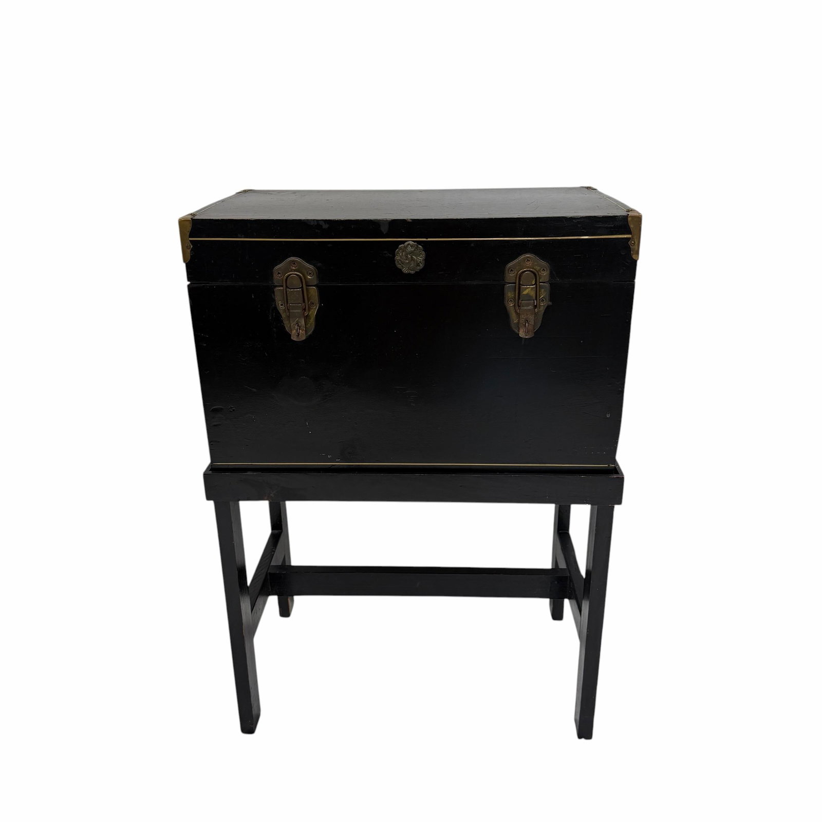 Vintage Storage Box, Side Table, Nightstand on Stand - 3