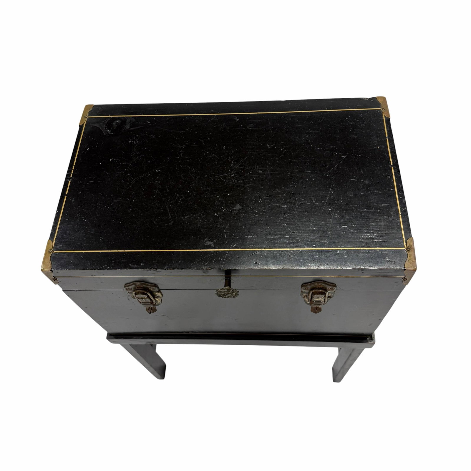Vintage Storage Box, Side Table, Nightstand on Stand - 4