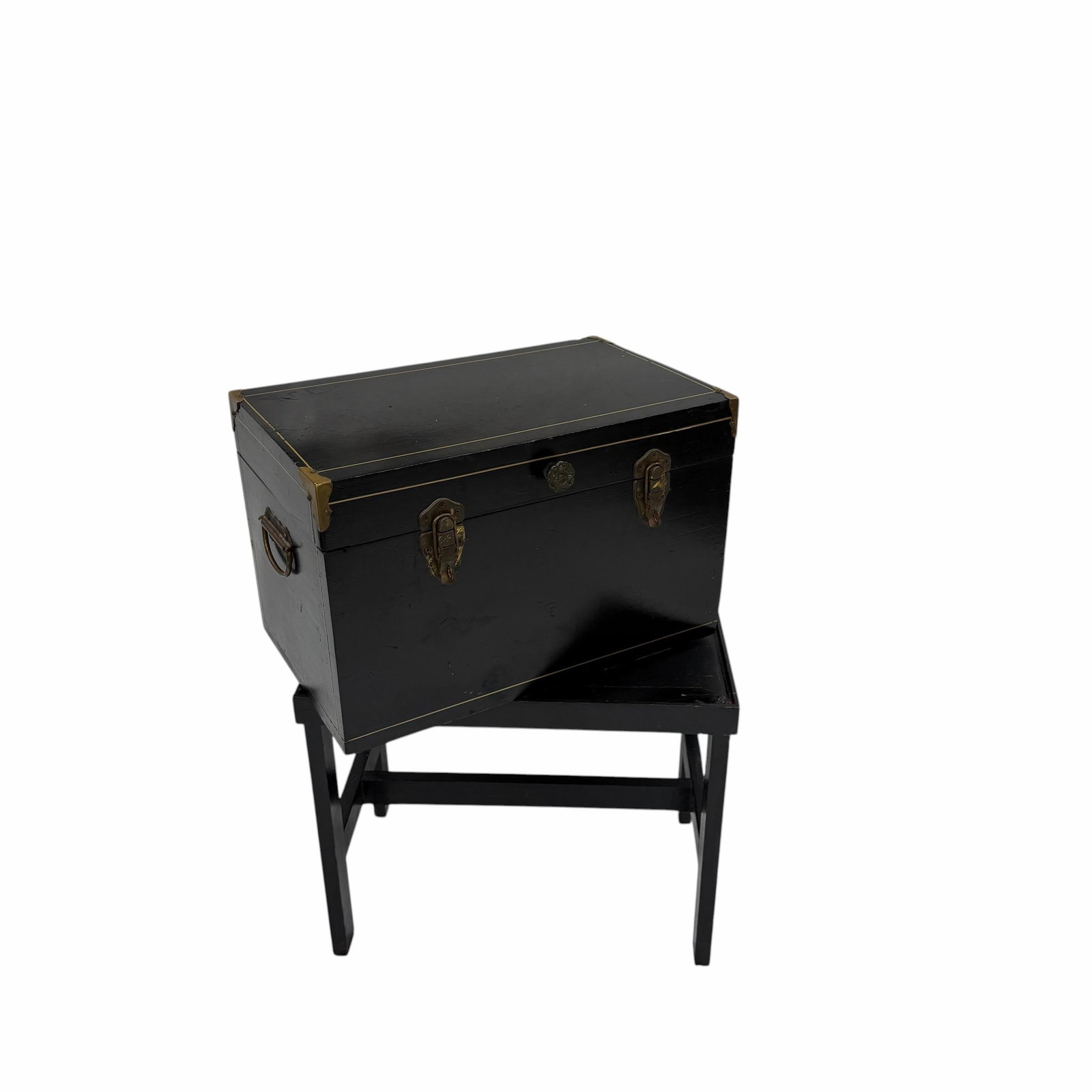 Vintage Storage Box, Side Table, Nightstand on Stand - 9