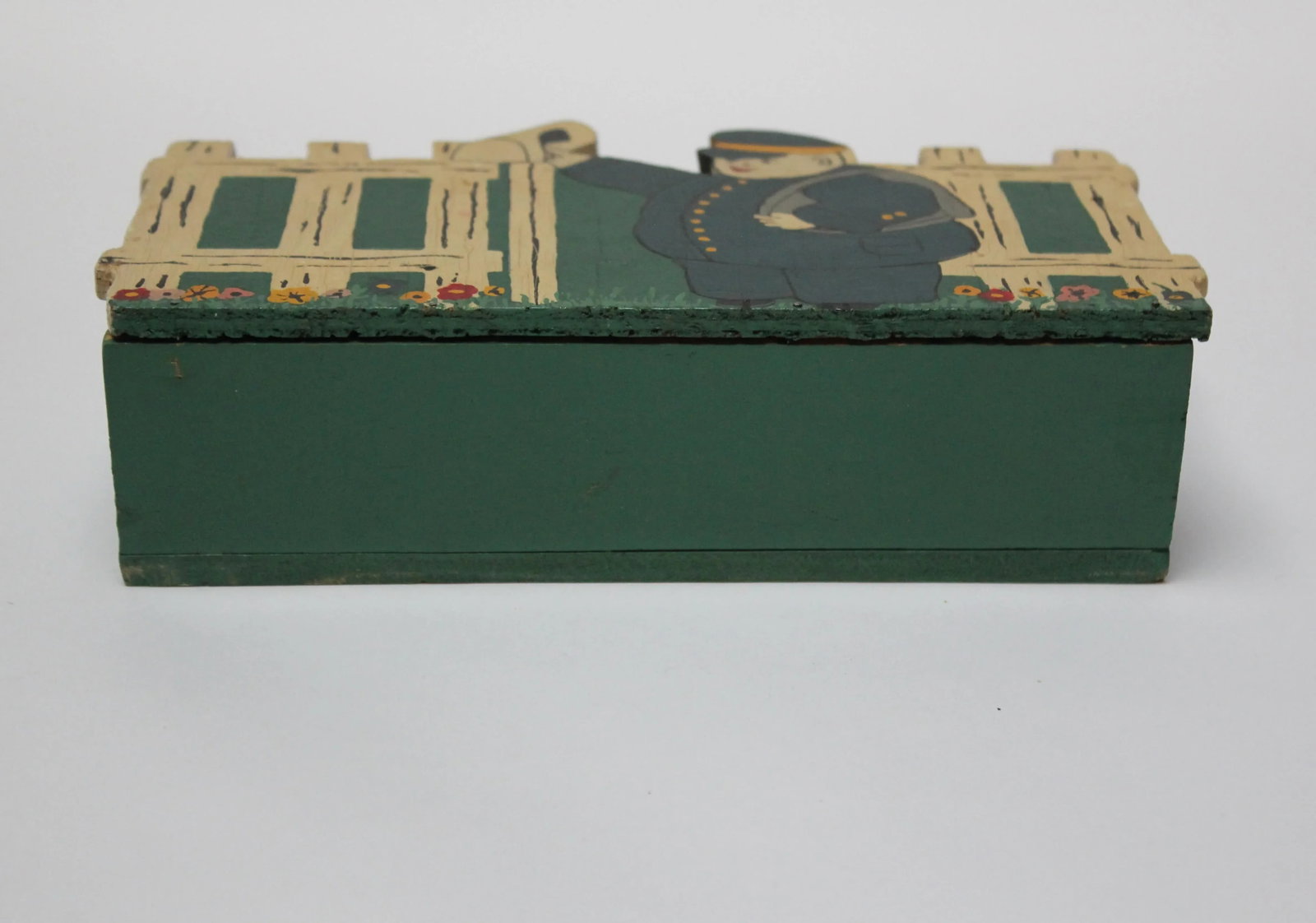 Folk Art Hand-Carved and Painted "Postman" Letter Holder - 2