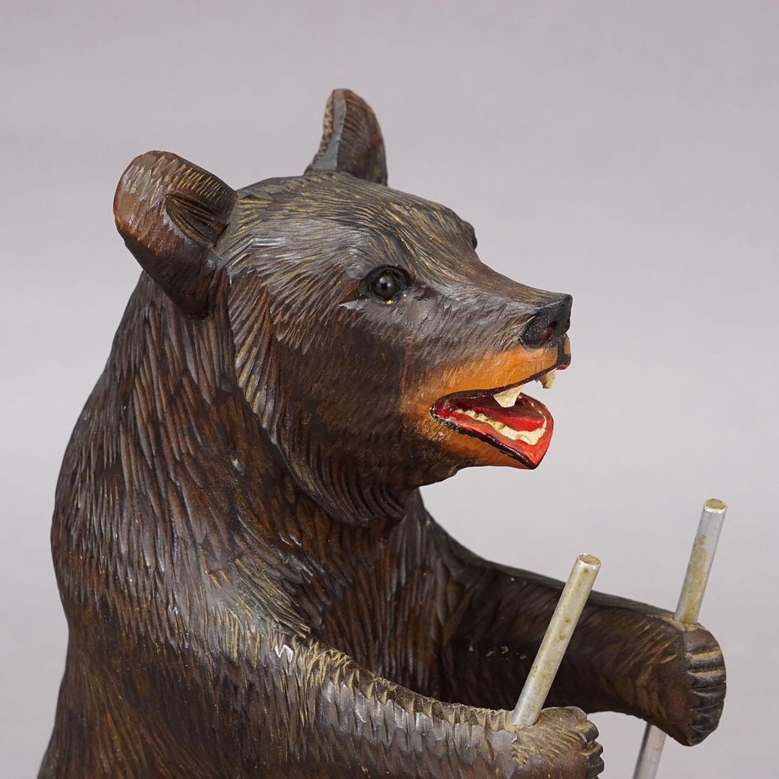 Antique Carved Black Forest Skiing Bear, Brienz Switzerland Ca. 1930 - 4
