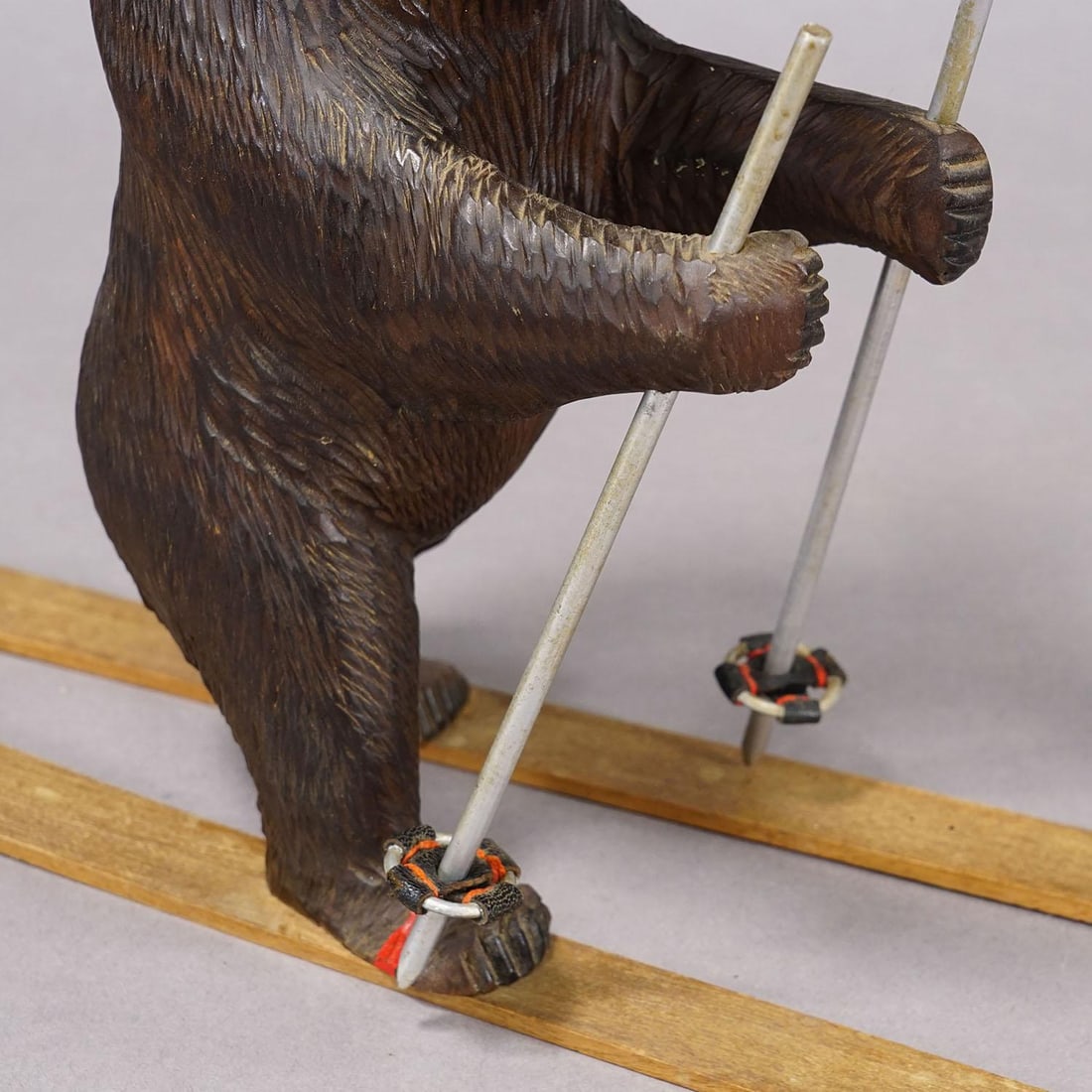 Antique Carved Black Forest Skiing Bear, Brienz Switzerland Ca. 1930 - 5