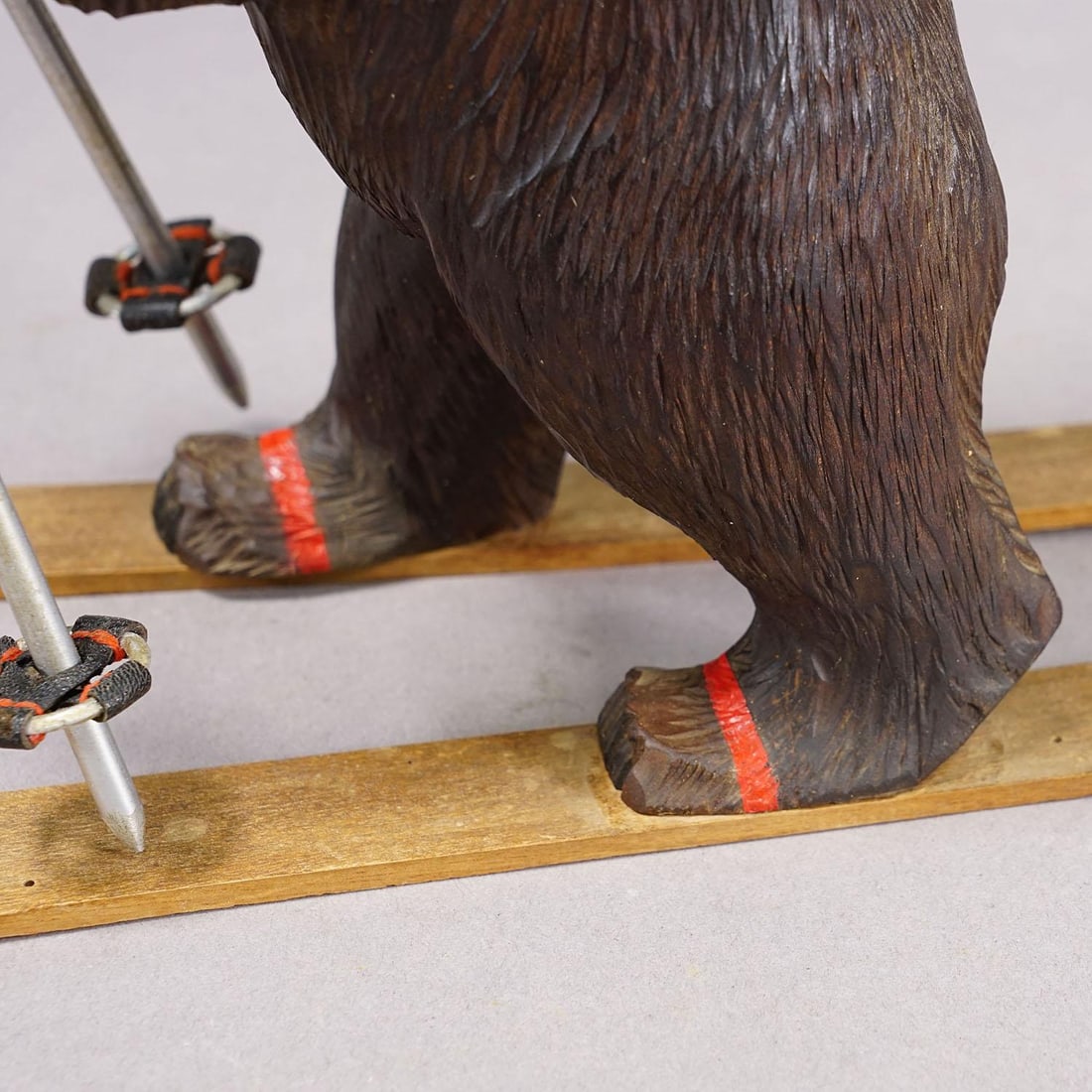 Antique Carved Black Forest Skiing Bear, Brienz Switzerland Ca. 1930 - 6
