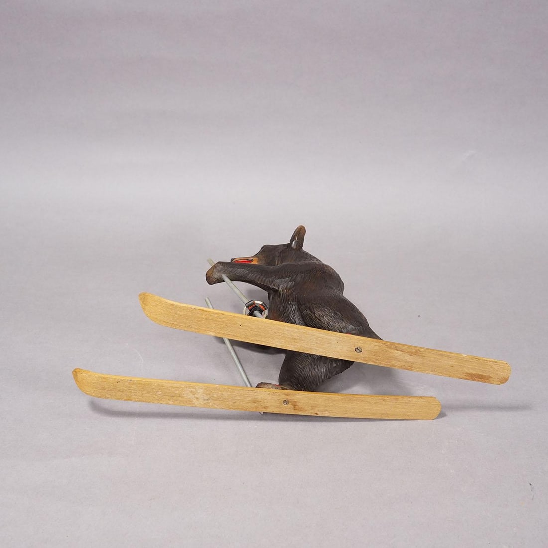Antique Carved Black Forest Skiing Bear, Brienz Switzerland Ca. 1930 - 7