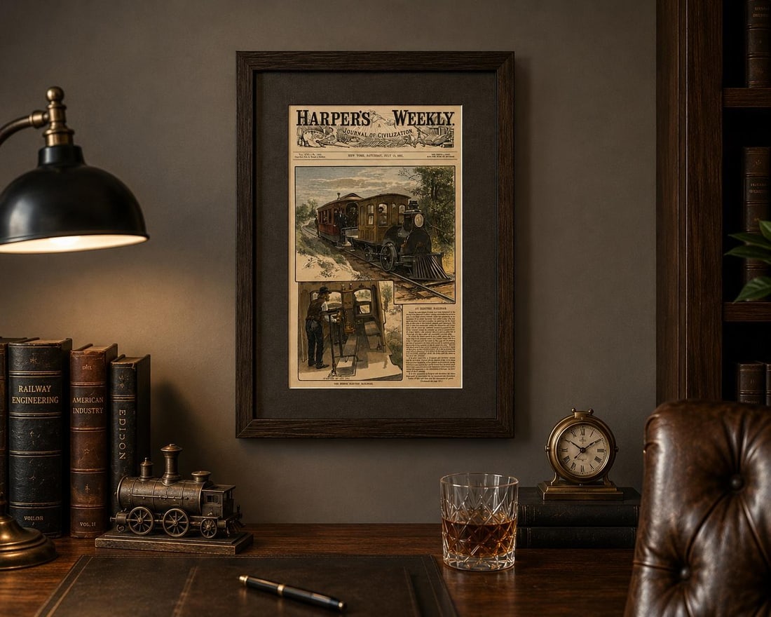 Thomas Edison & the First Electric Railroad – Menlo Park, New Jersey, Harper's Weekly, 1882 - 3