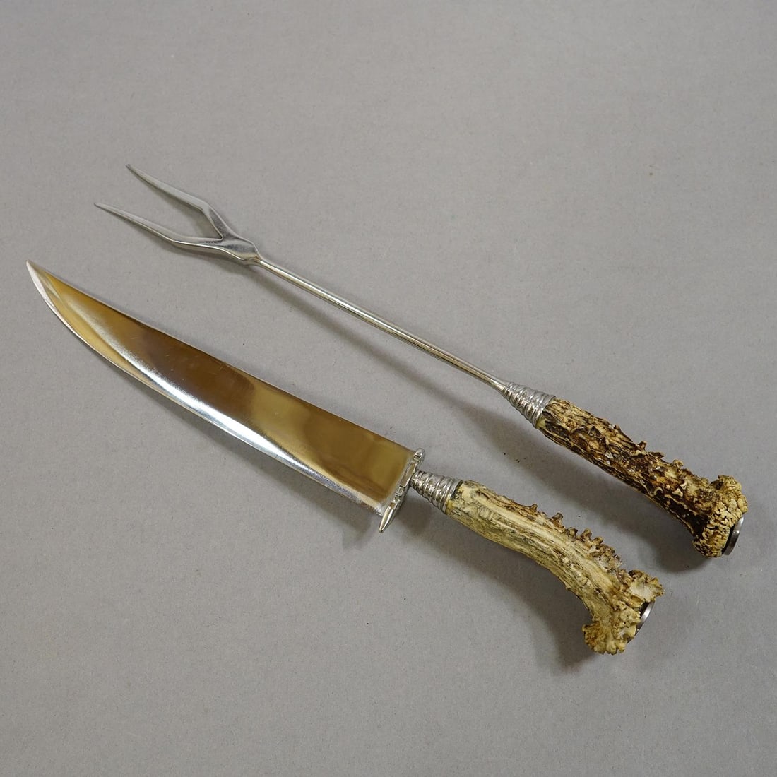 Vintage Stainless Steel and Horn Cutlery Carving Set, Wingen 1960s - 2