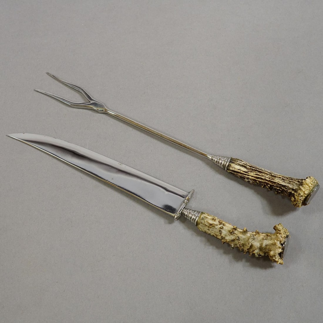 Vintage Stainless Steel and Horn Cutlery Carving Set, Wingen 1960s - 3