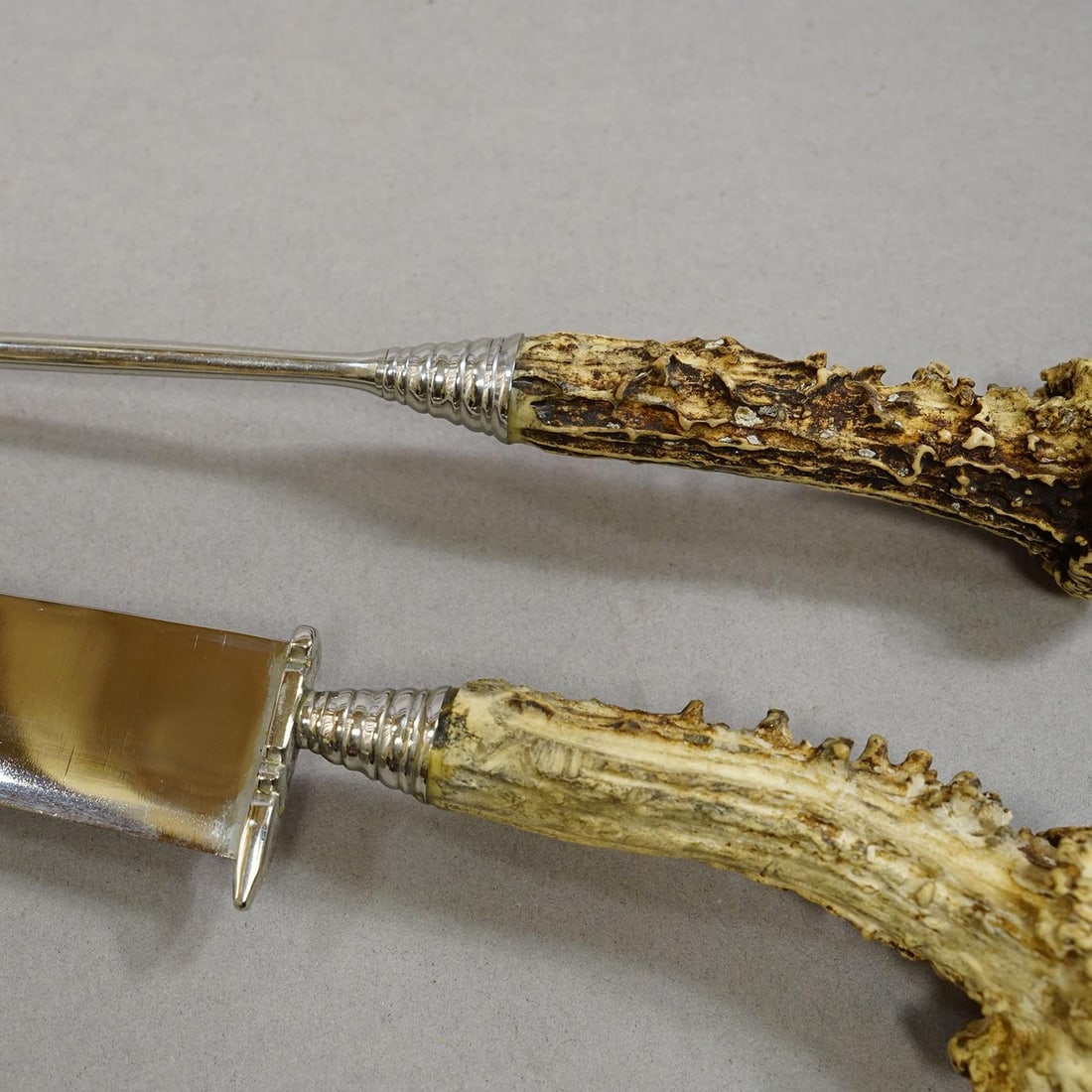 Vintage Stainless Steel and Horn Cutlery Carving Set, Wingen 1960s - 5