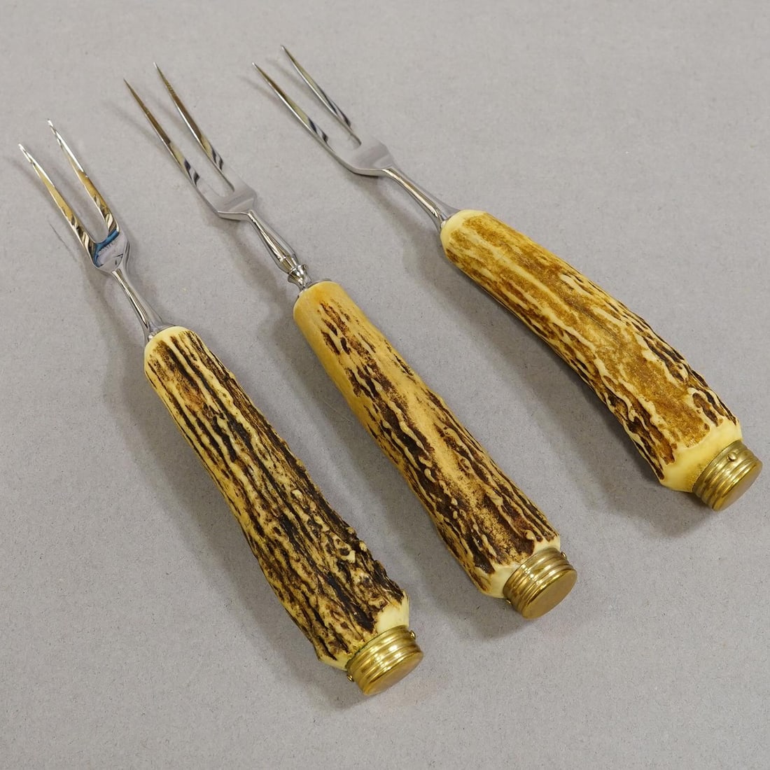 Vintage Stainless Steel and Horn Cutlery Serving Forks, Wingen 1960s - 4