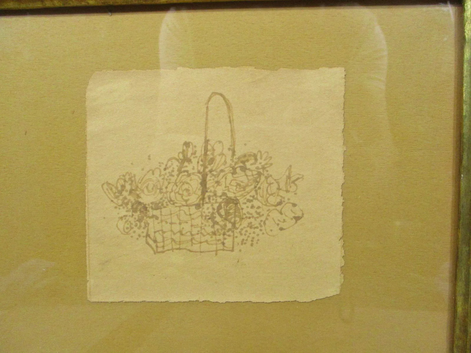 1950s Italian Floral Still Life Sketch Drawing, Framed - 2