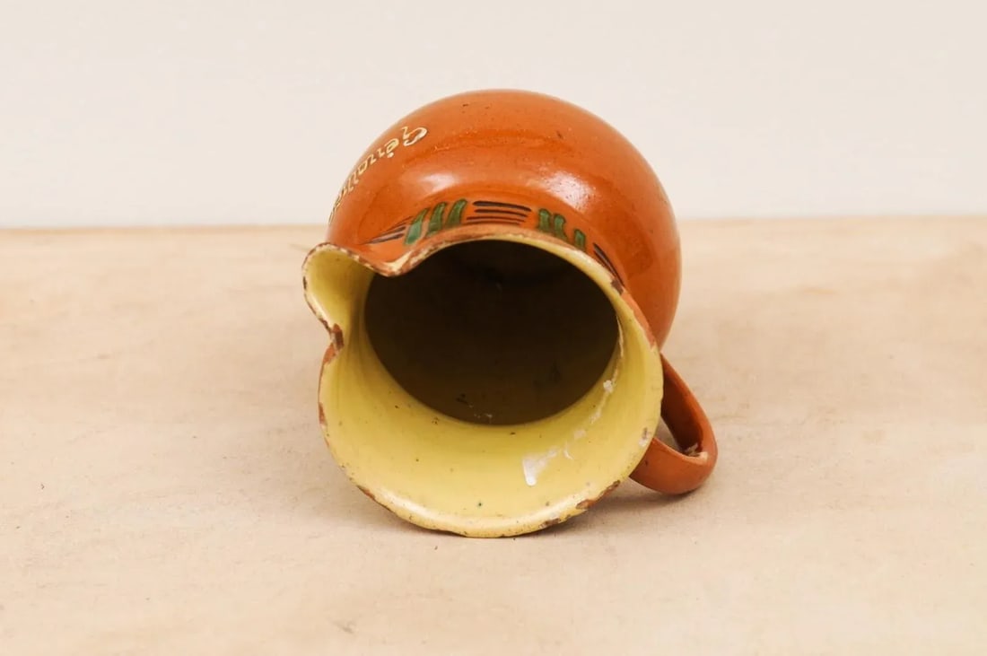 French 19th Century Terracotta Pitcher from Génolhac with Russet Colored Glaze - 11