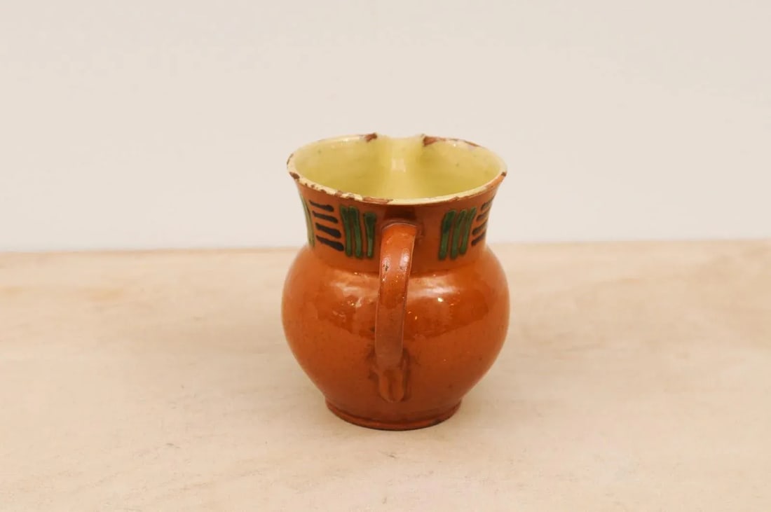French 19th Century Terracotta Pitcher from Génolhac with Russet Colored Glaze - 6
