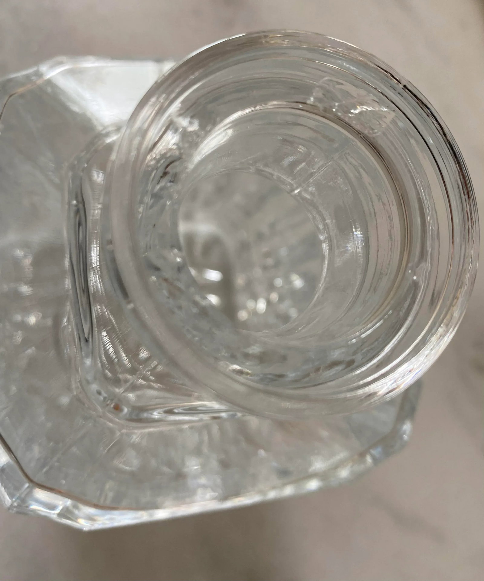 Vintage Sqaure Cut Crystal Glass Decanters With Diamond Point Pattern - Set of 3 - 12