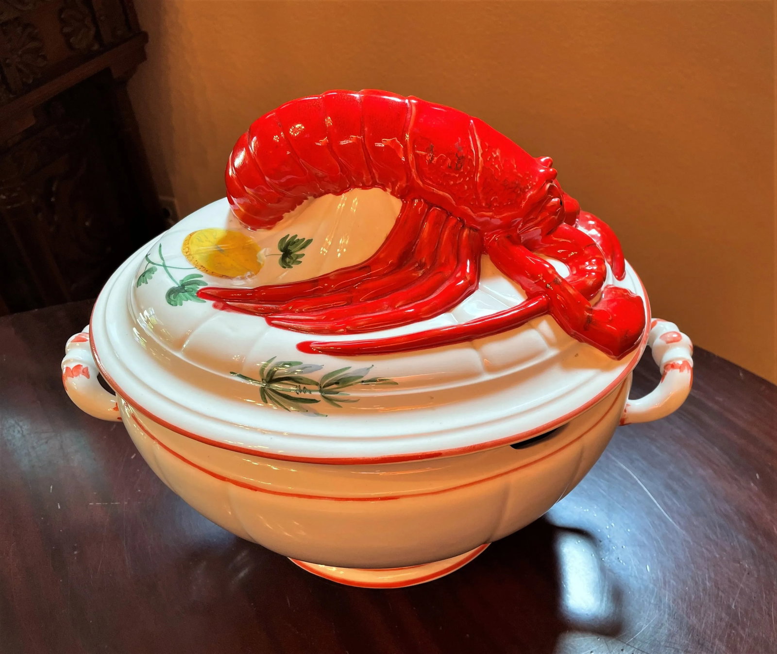 Mid-Century Large Ceramic Lobster-Topped Italian Soup Tureen - 13