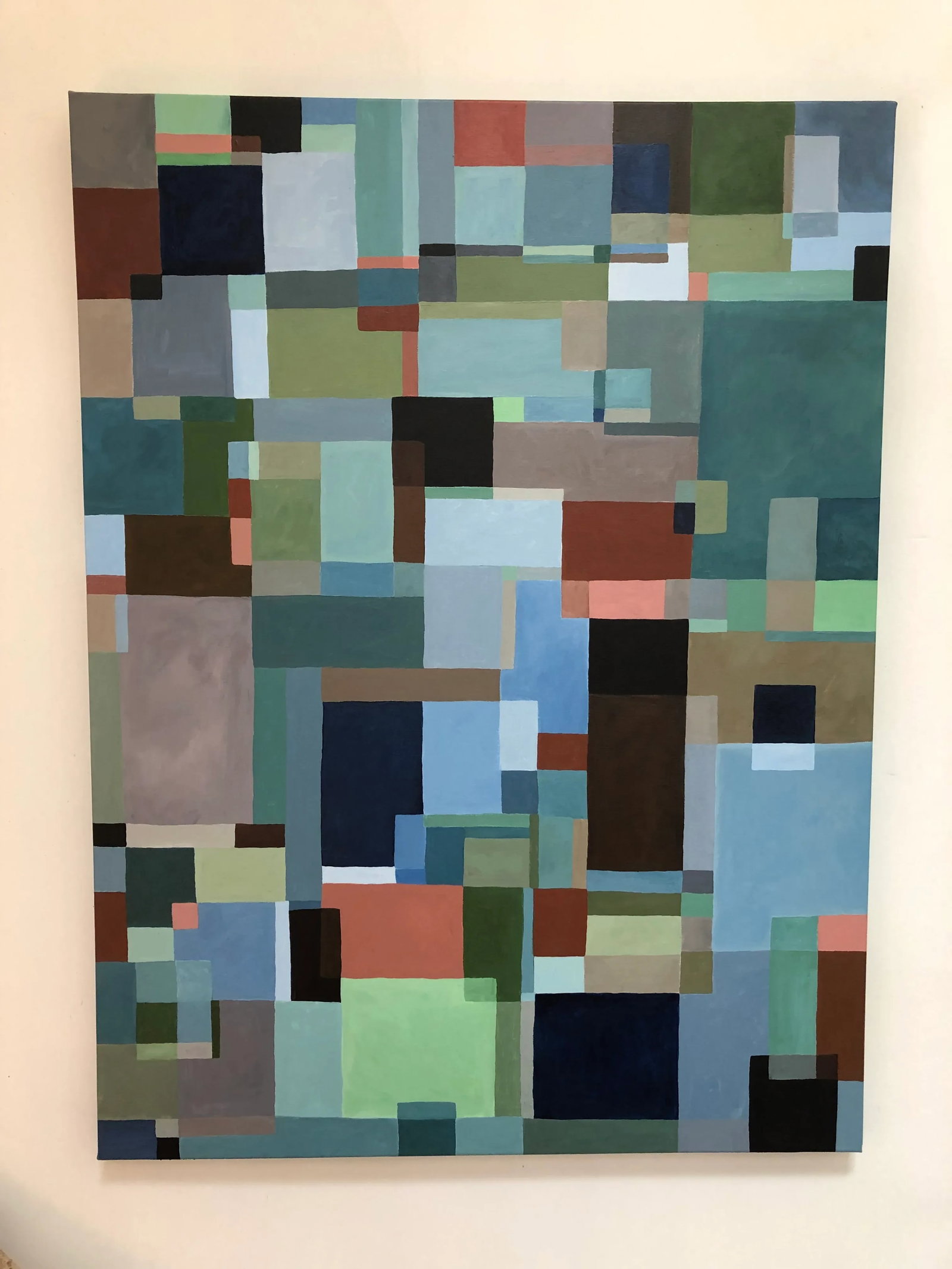 Abstract Painting With Overlapping Rectangles and Squares - 2