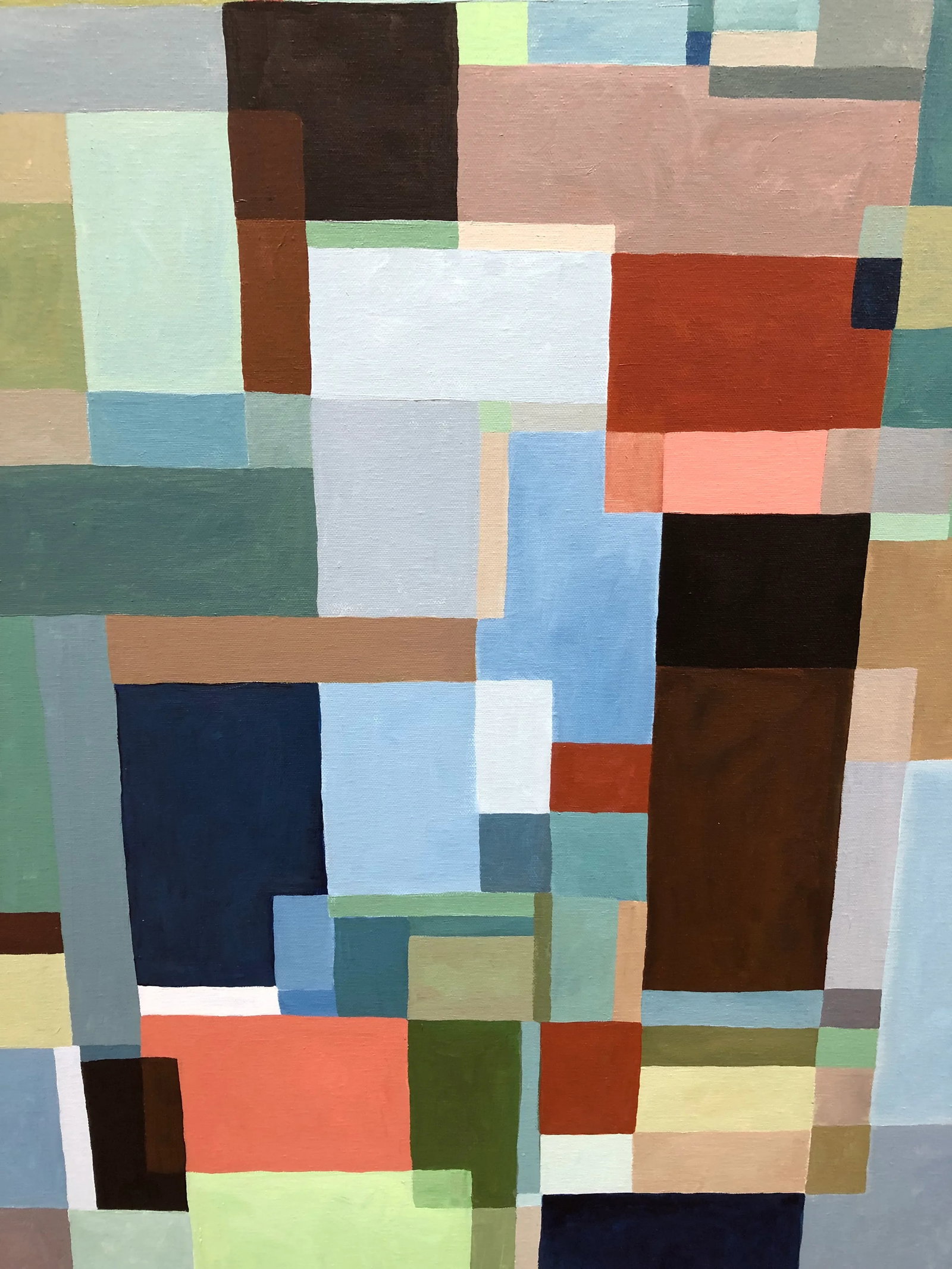 Abstract Painting With Overlapping Rectangles and Squares - 6