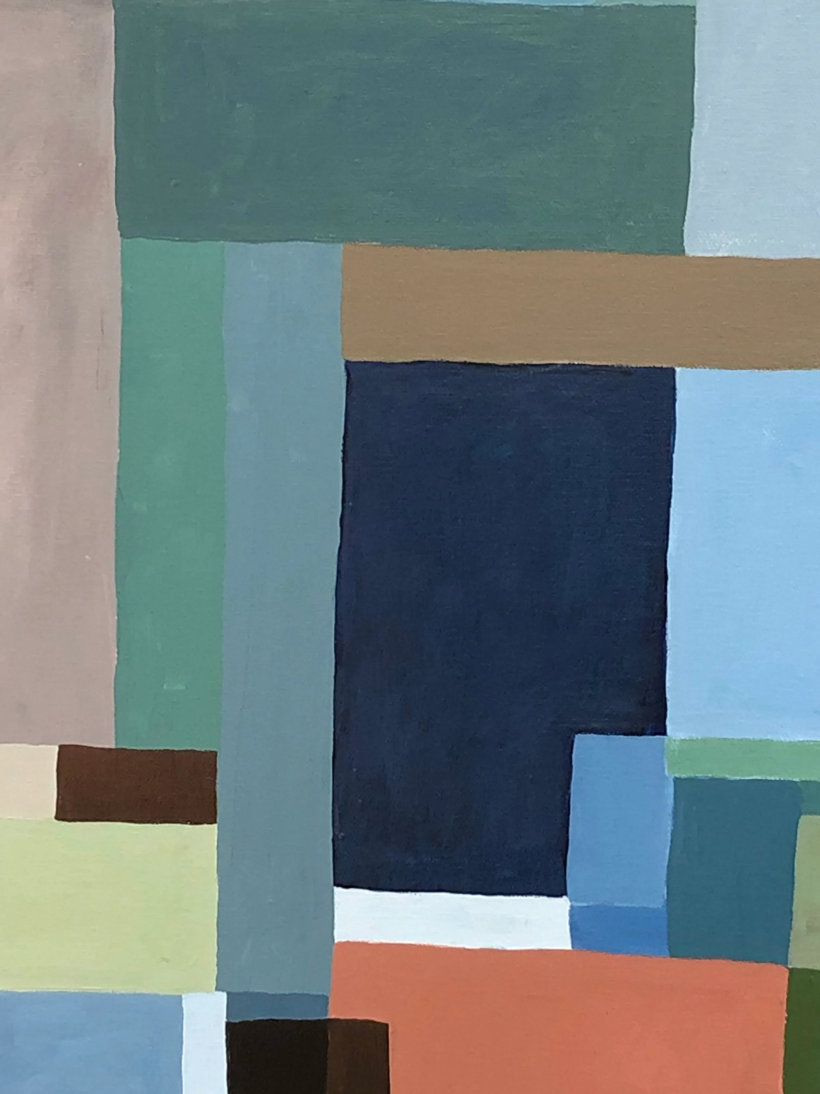Abstract Painting With Overlapping Rectangles and Squares - 7